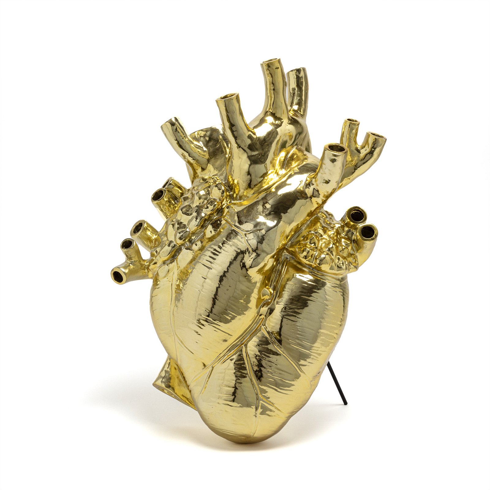 Love In Bloom Giant Resin Heart Vase Gold - Seletti