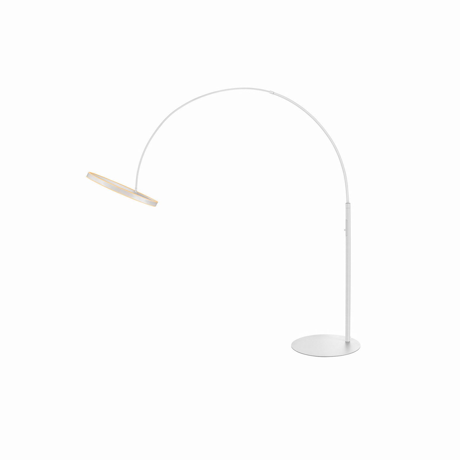 LED vloerlamp One Bow FL, wit, staal, hoogte 232 cm, CCT