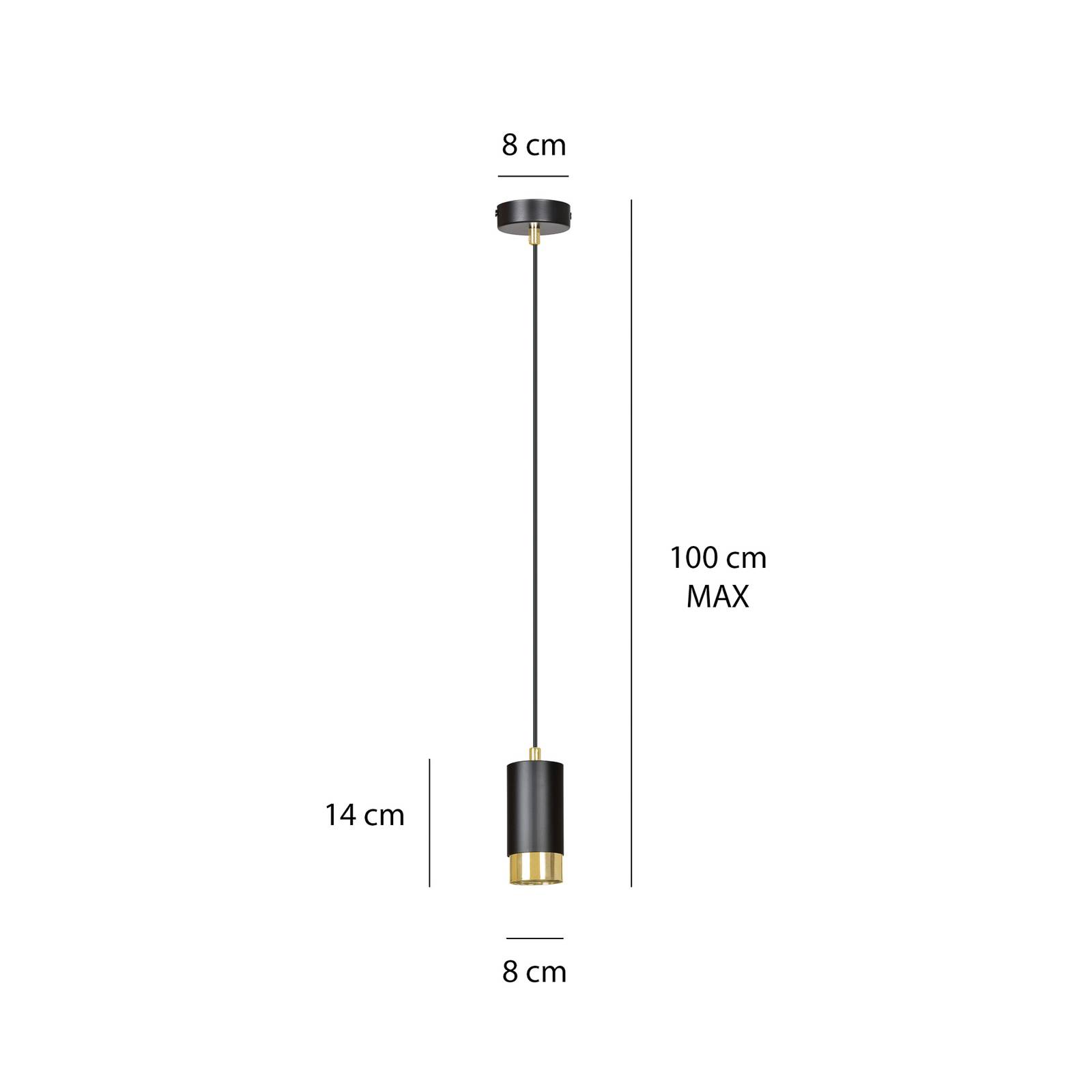 Lampa wisząca Kumo krótka czarna/złota 1-pkt.