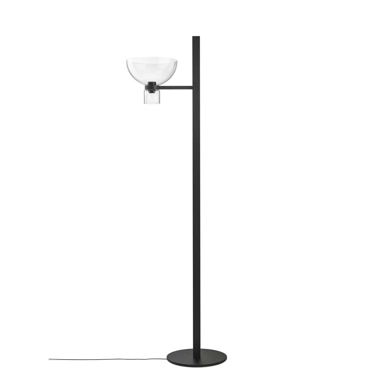 Flos LED-Stehleuchte Nocturne F1 Bowl, schwarz, Höhe 206 cm