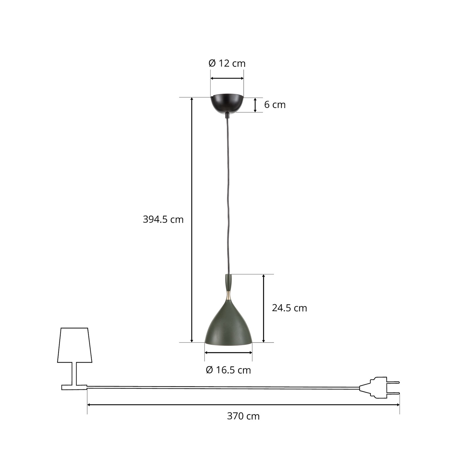 Northern lampa wisząca Dokka ciemnozielona