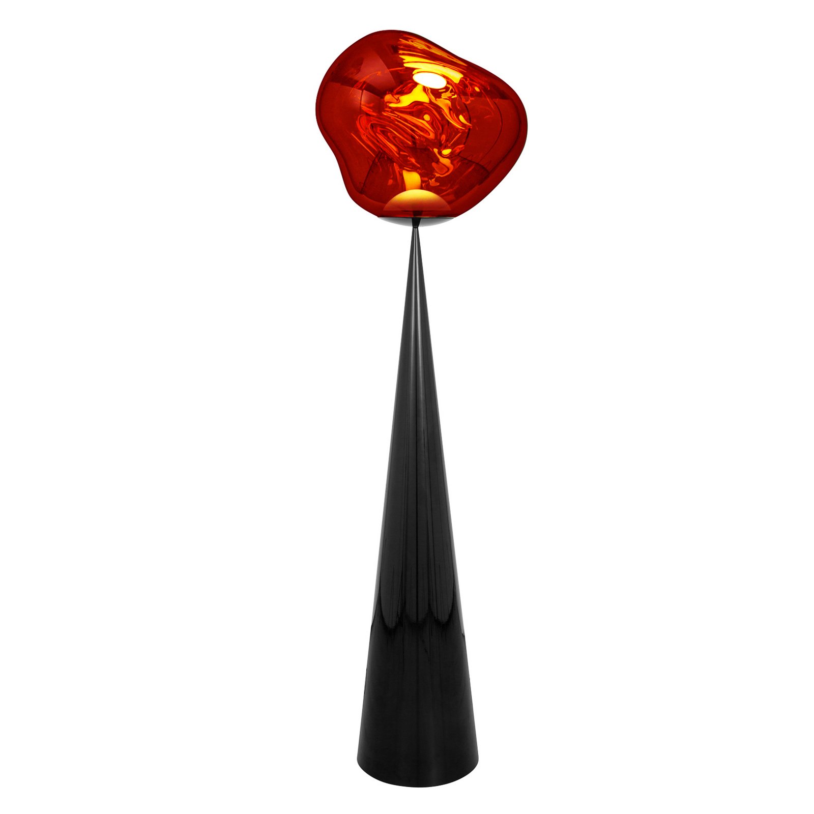 Tom Dixon Melt Cone Fat, copper-coloured, black base, 175 cm