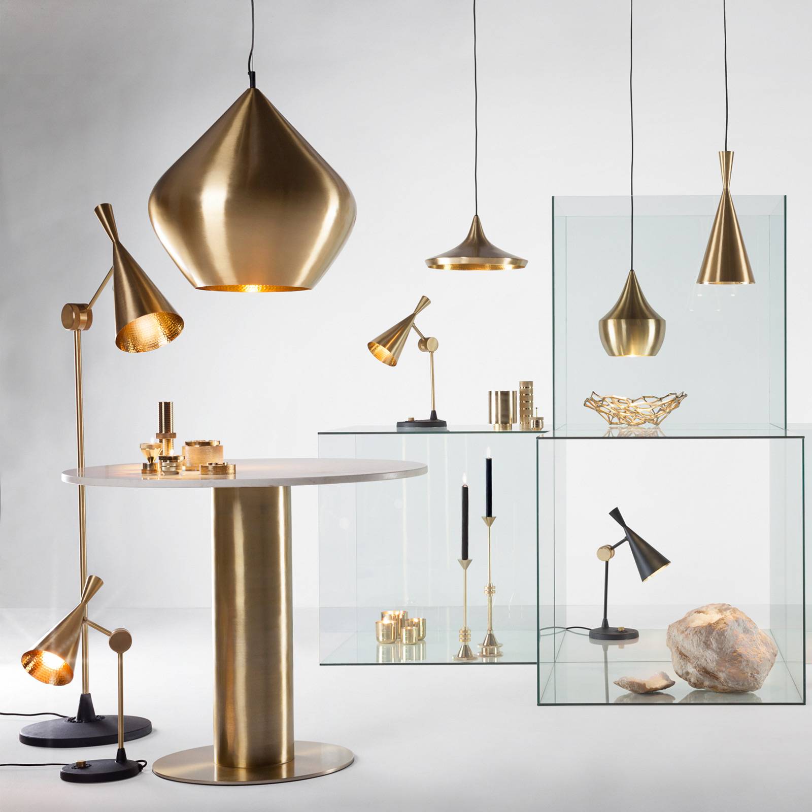 Tom Dixon Beat Wide lampa wisząca LED, mosiądz