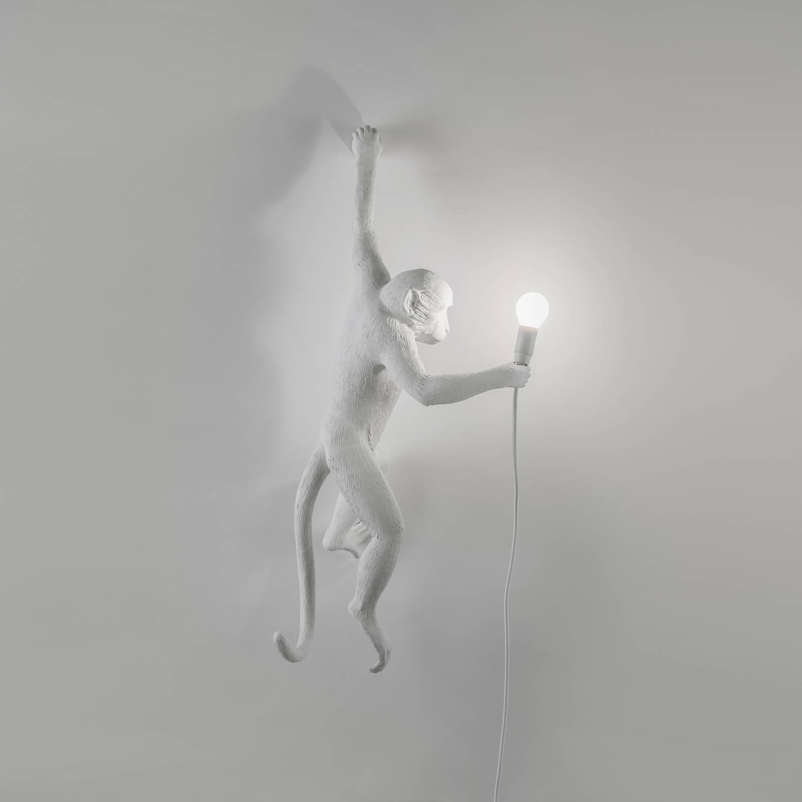 Kinkiet dekoracyjny LED Monkey Lamp, biały, lewy