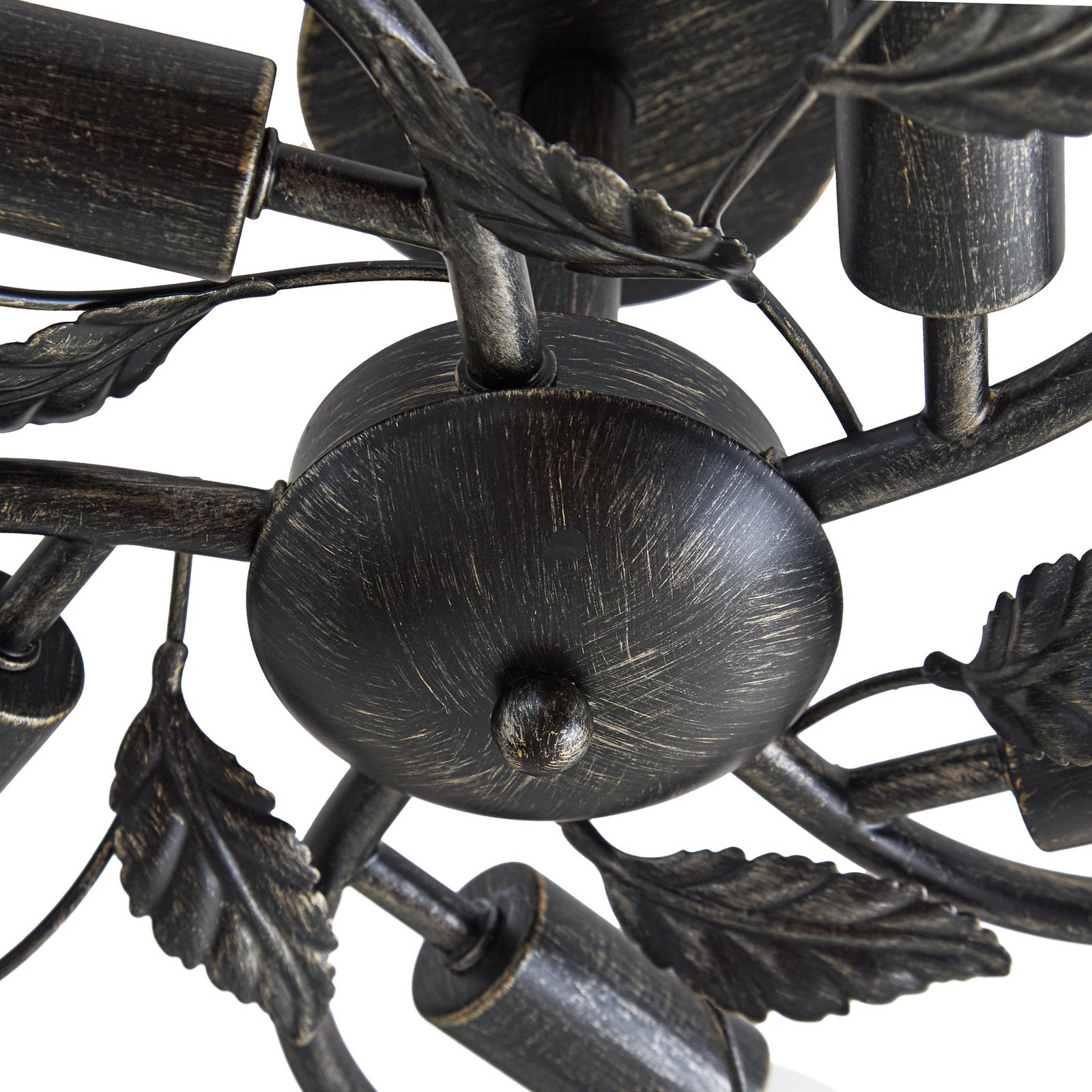 Yos ceiling light, 58 cm, 5-bulb, black and gold, E14 - Lindby