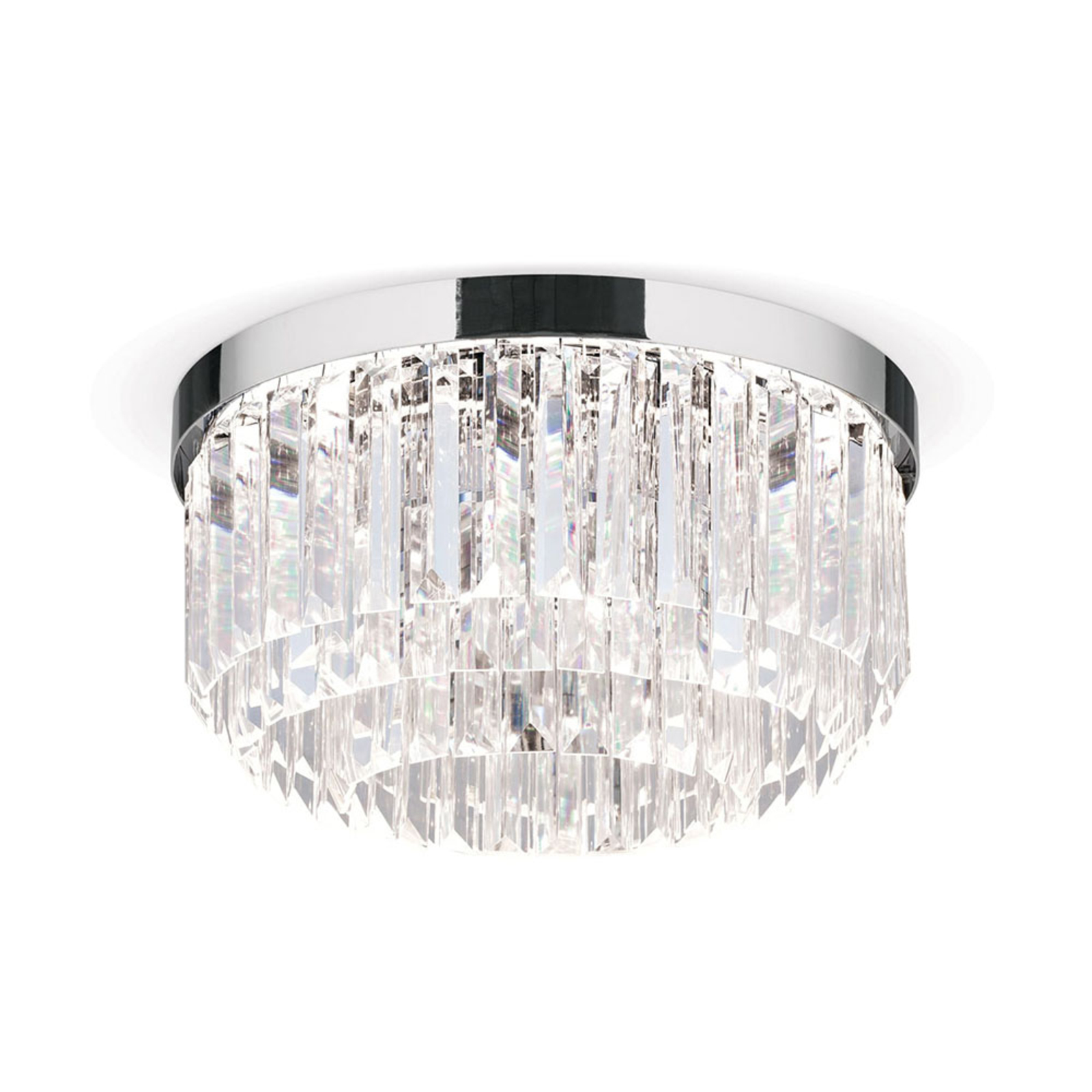 Prism LED ceiling light with crystal glass prisms Lights.co.uk