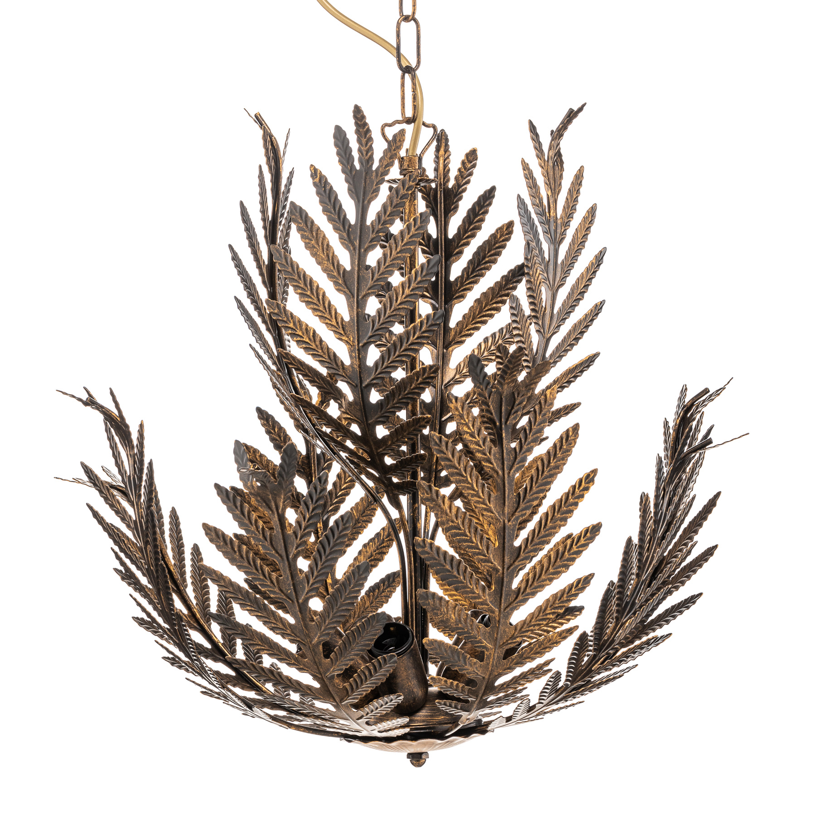 Felce hanging light as a fern in bronze