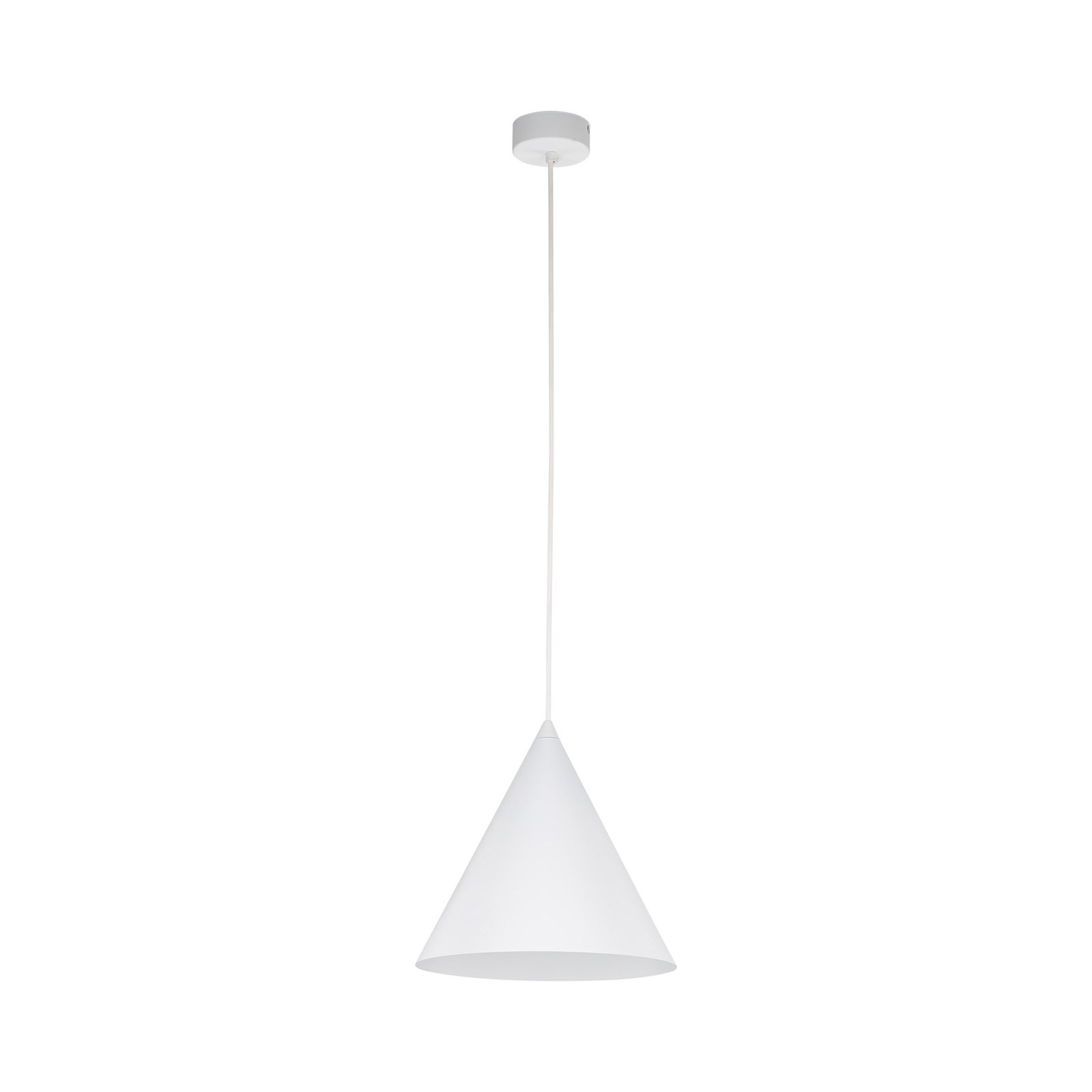 Cono pendellampa, vit, Ø 25 cm, stål, enkel belysning