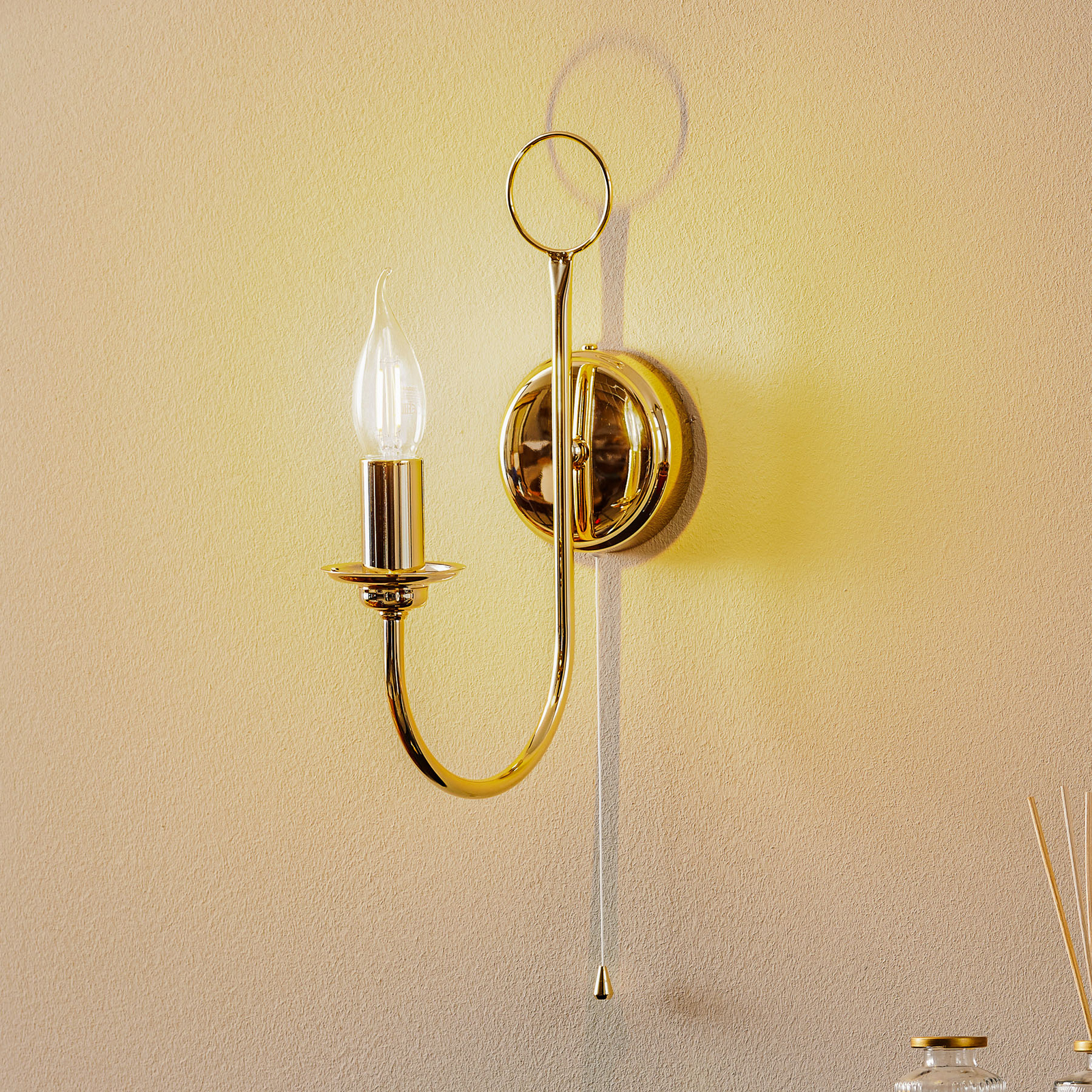 Wandlamp Retro, 1-lamp, antiek handgekleurd