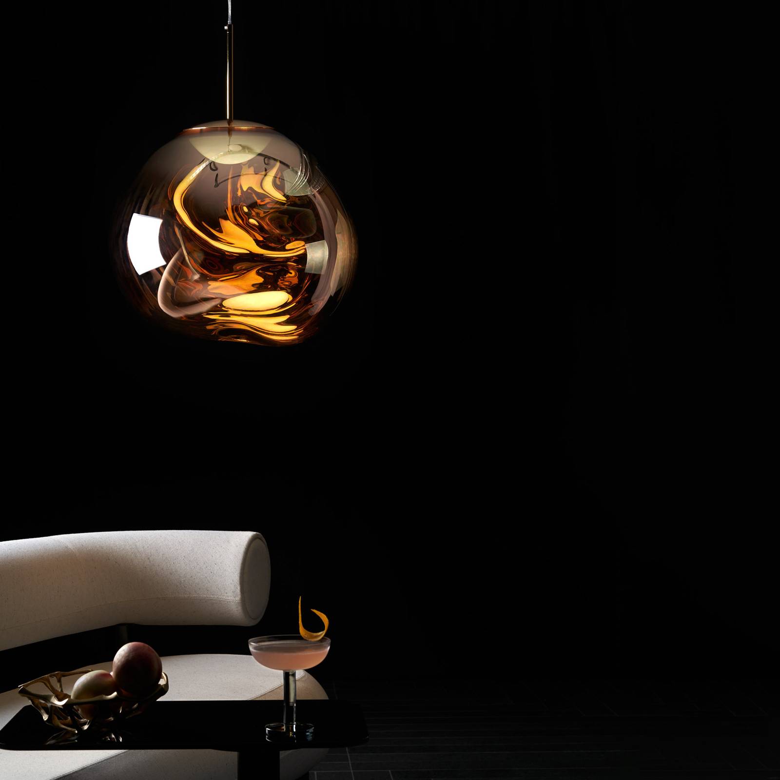 Tom Dixon żyrandol LED Melt Mini, Ø 28 cm, złoty