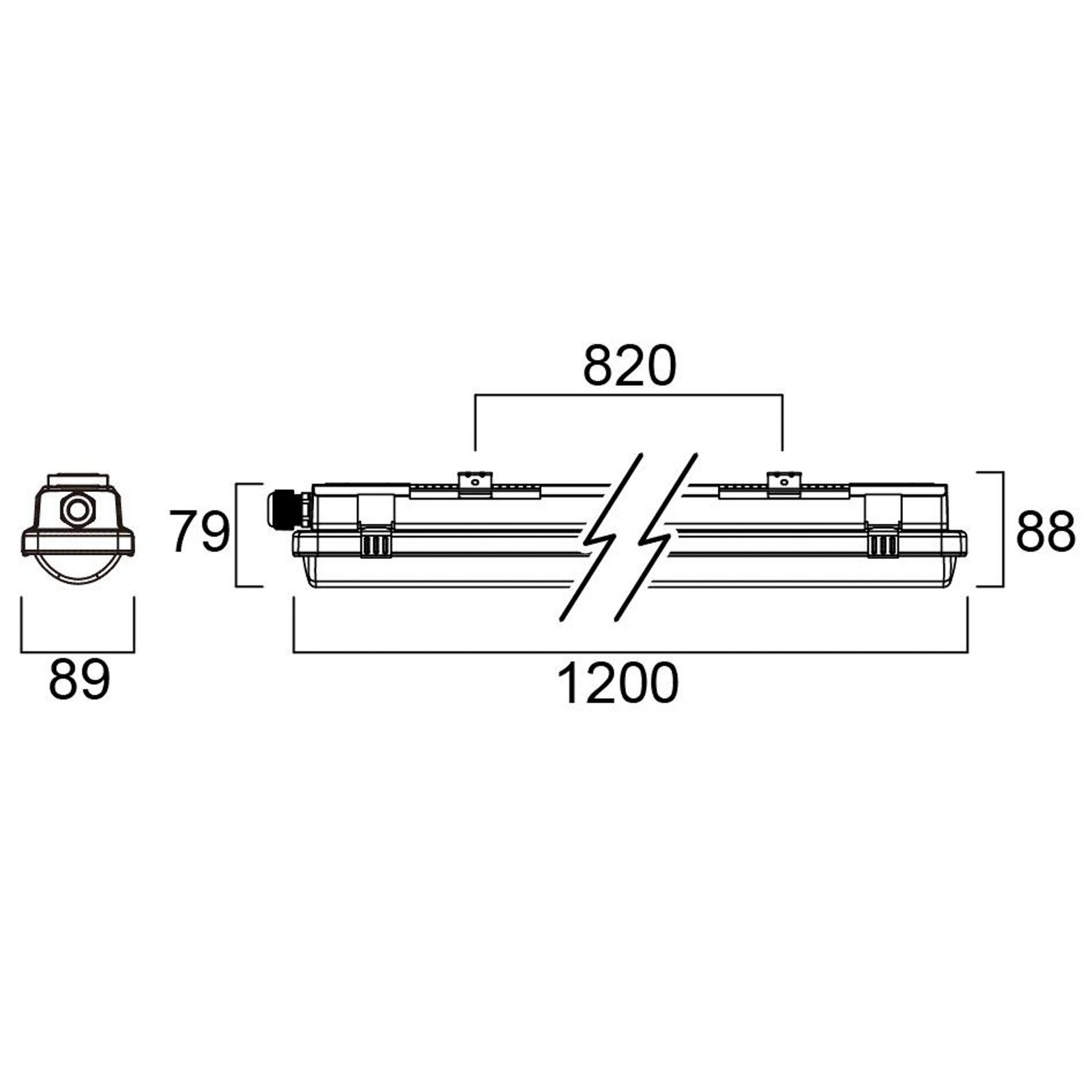 Sylvania Resisto 1200 vådrumsarmatur, 20W, 840, HF-sensor