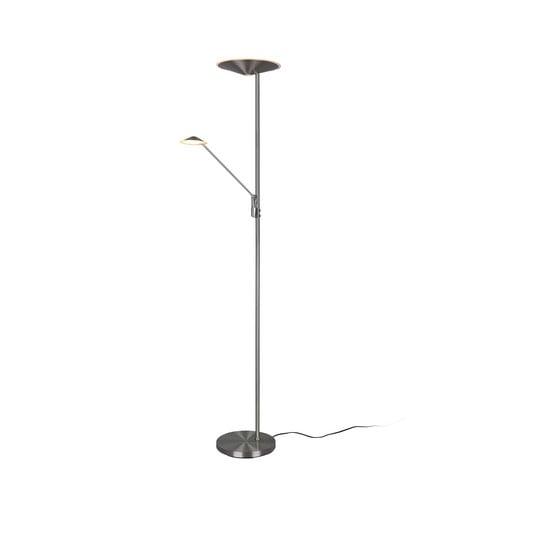 LED-Stehleuchte Brantford, Leseleuchte nickel matt