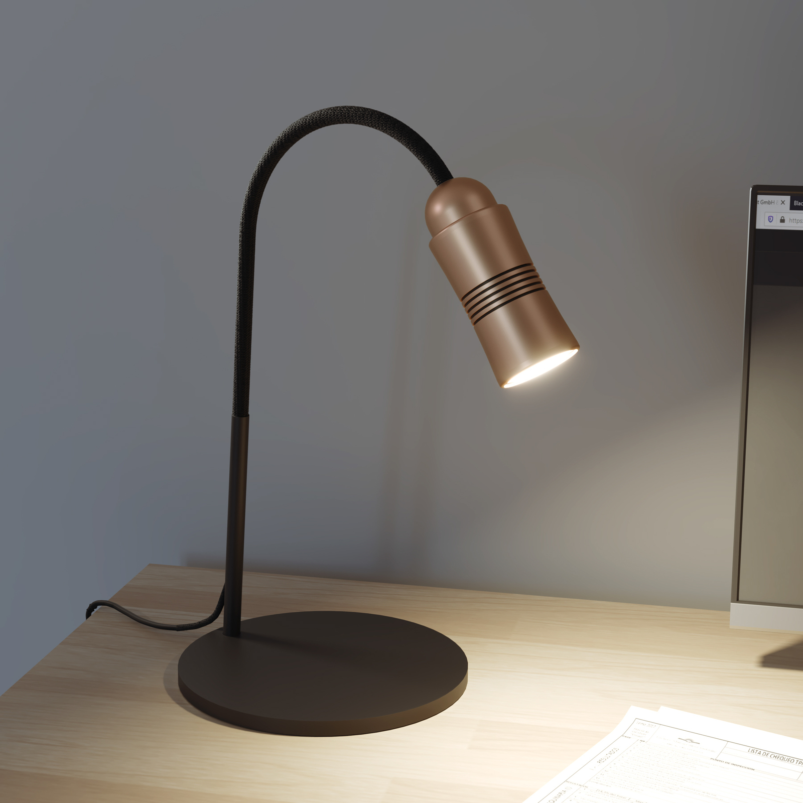 Neo! Table LED table lamp dimmable copper/black
