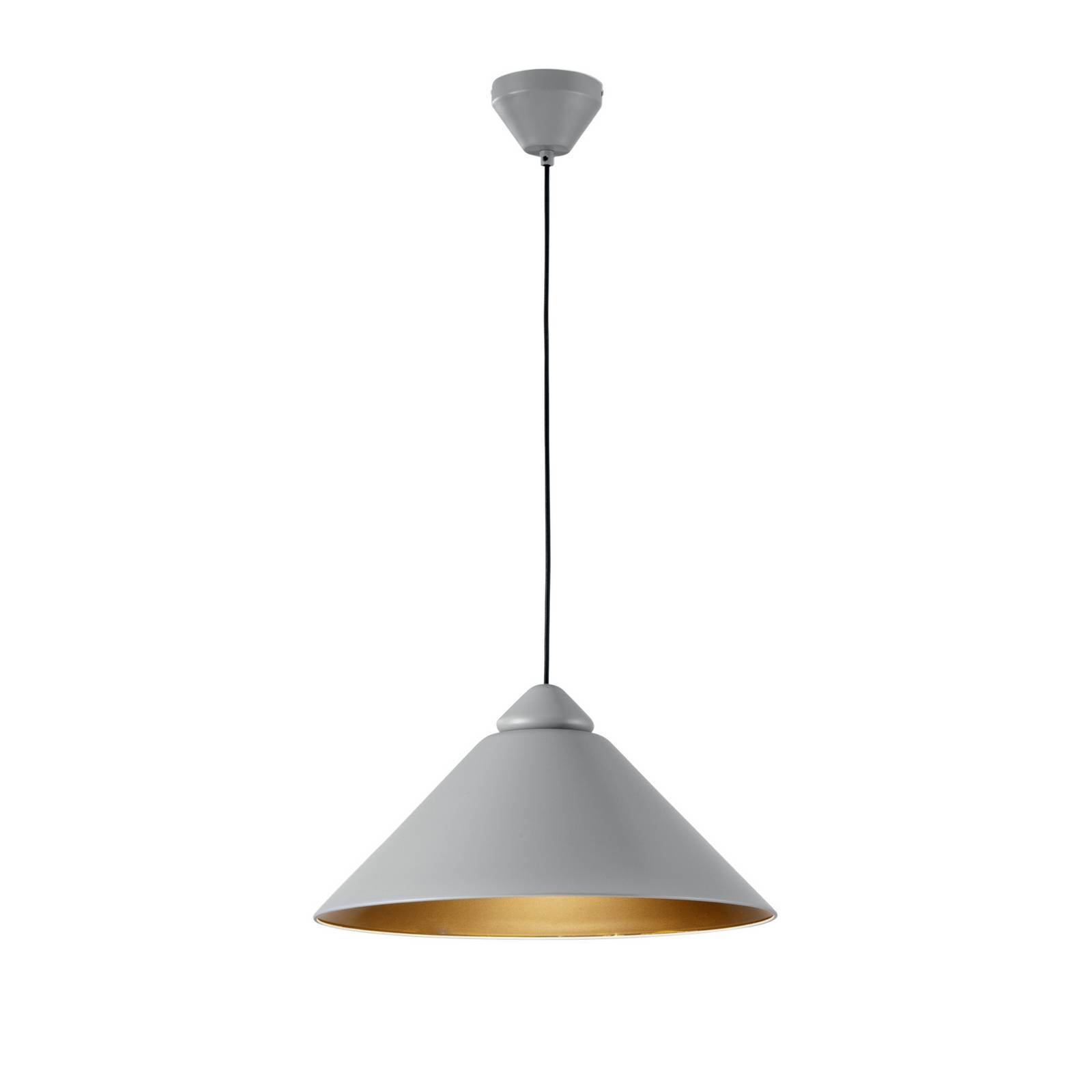 Hängelampe Big Bang grau/goldfarben, Ø 49 cm, Metall