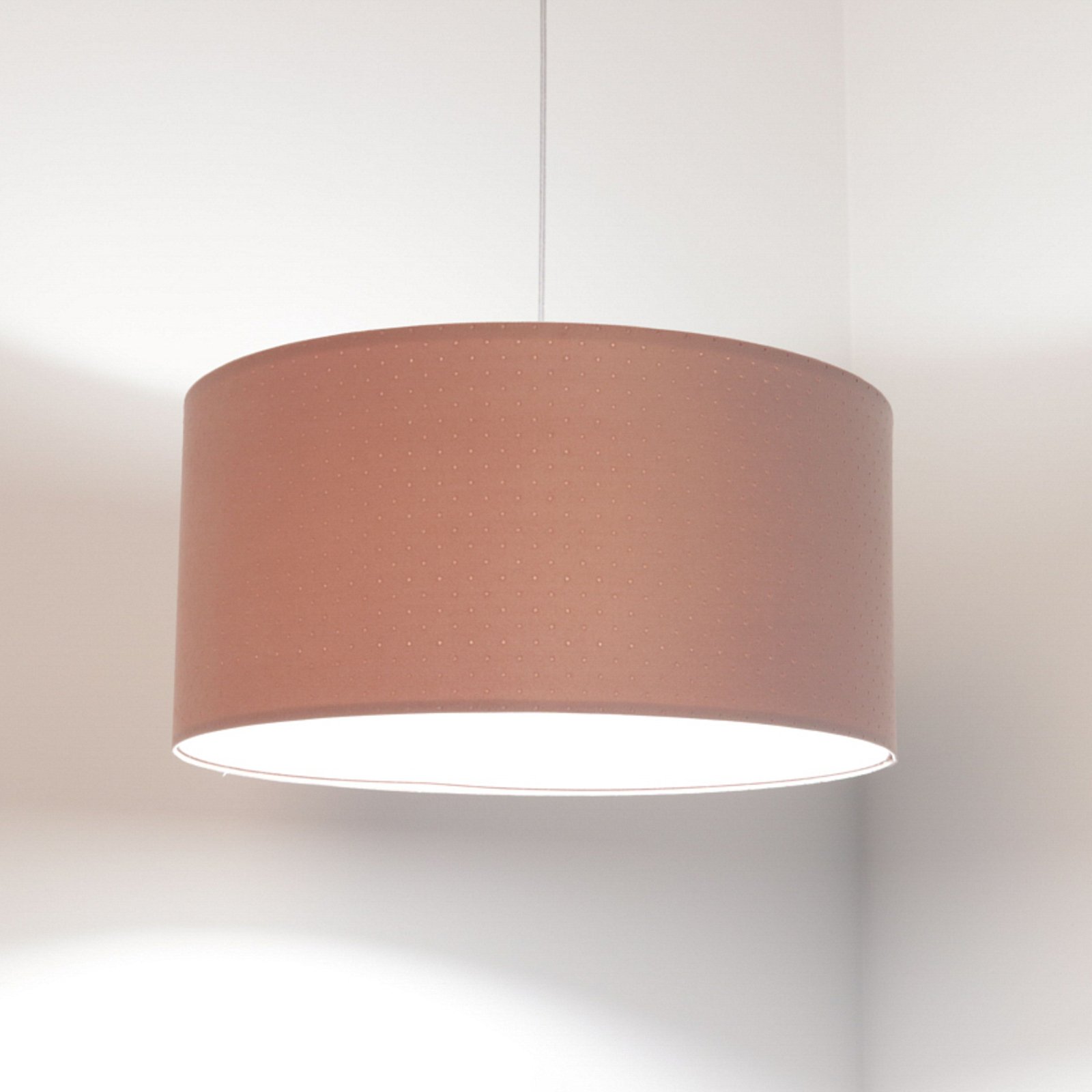 Hanglamp Rosabelle, cilinder roze 1-lamp Ø50cm