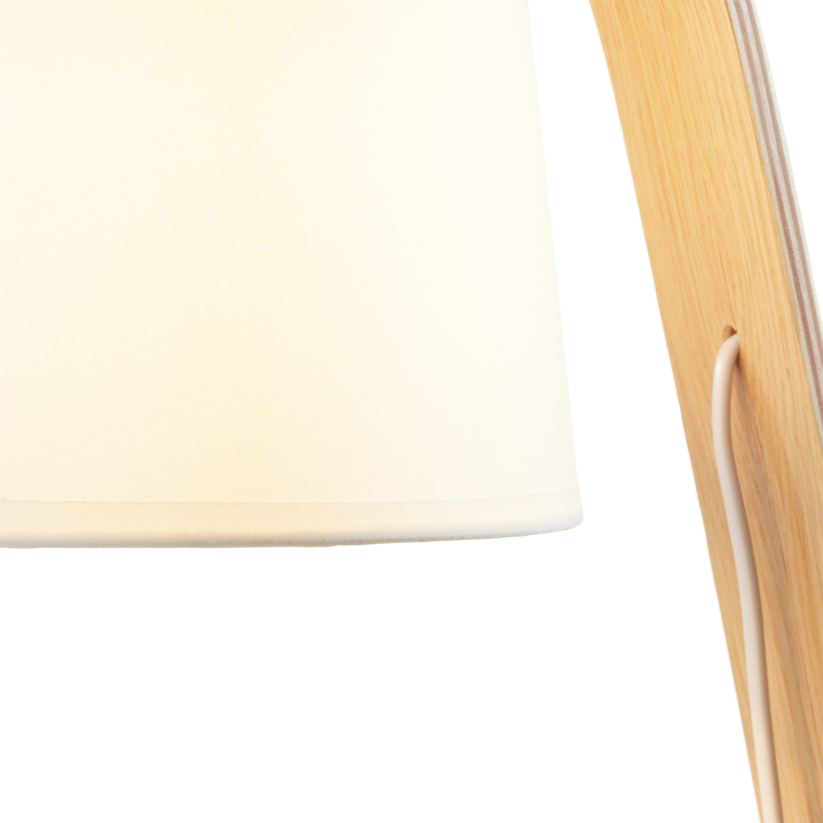 A++ Lucide Tischlampe 'Nordic' Holz-Tischleuchte Holz Modern Wohnzimmerleuchte 
