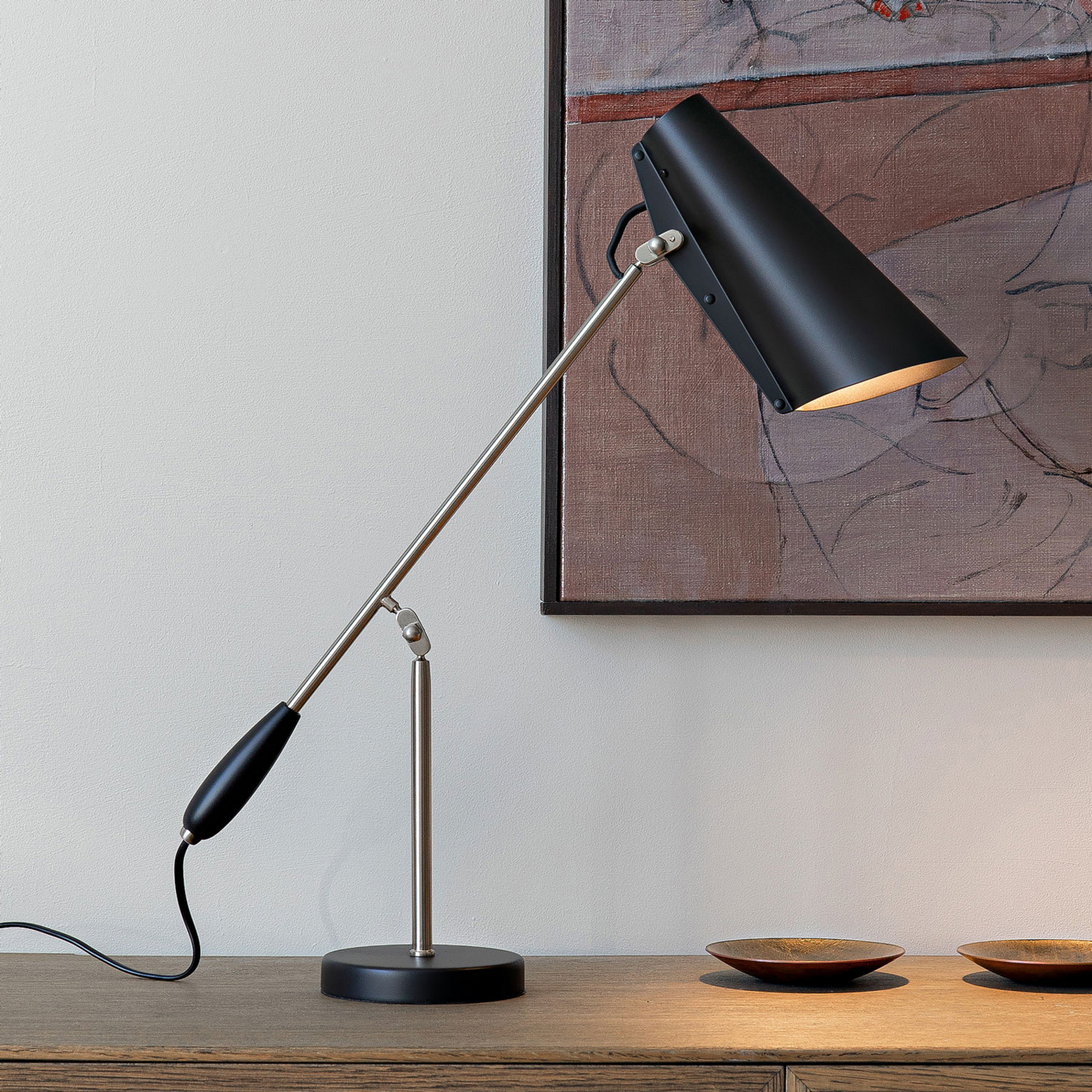 Tischlampe für Wohn- / Esszimmer schwarz -Designer Tischleuchte - Northern - Aluminium, Stahl