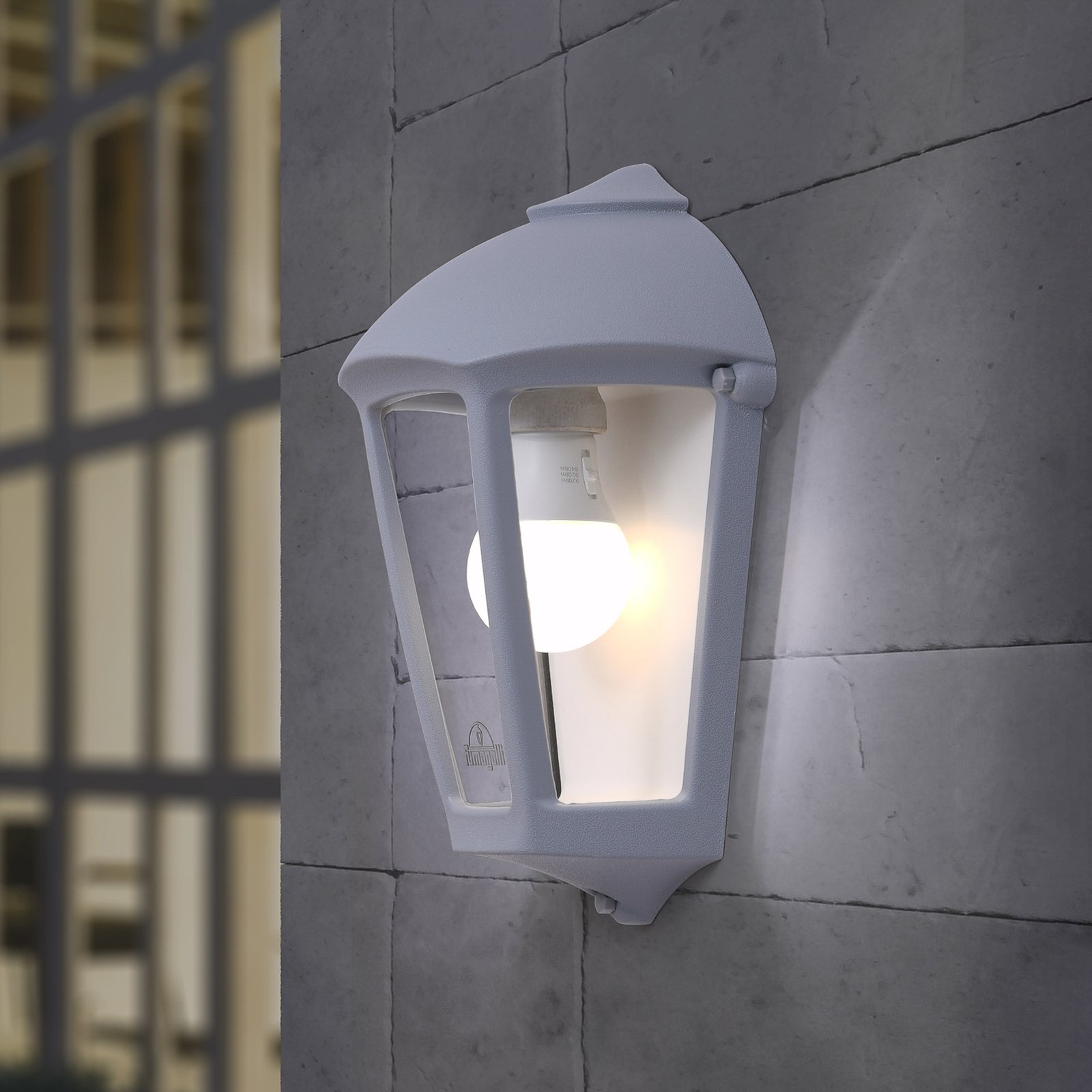 Fabio udendørs væglampe, grå/klar, kunstharpiks, E27 CCT