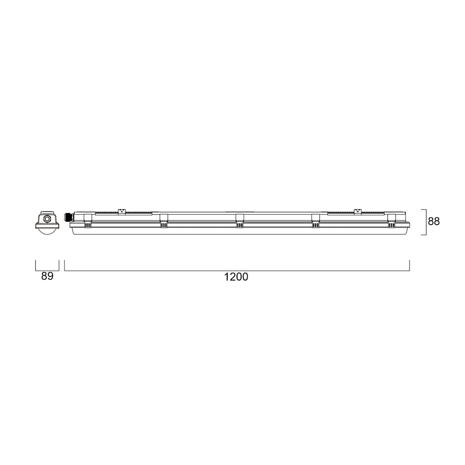 RESISTO LED fénycsöves világítás, világosszürke, 120 cm, 17 W, 840 IP66 RESISTO LED fénycsöves világítás, világosszürke, 120 cm, 17 W, 840 IP66