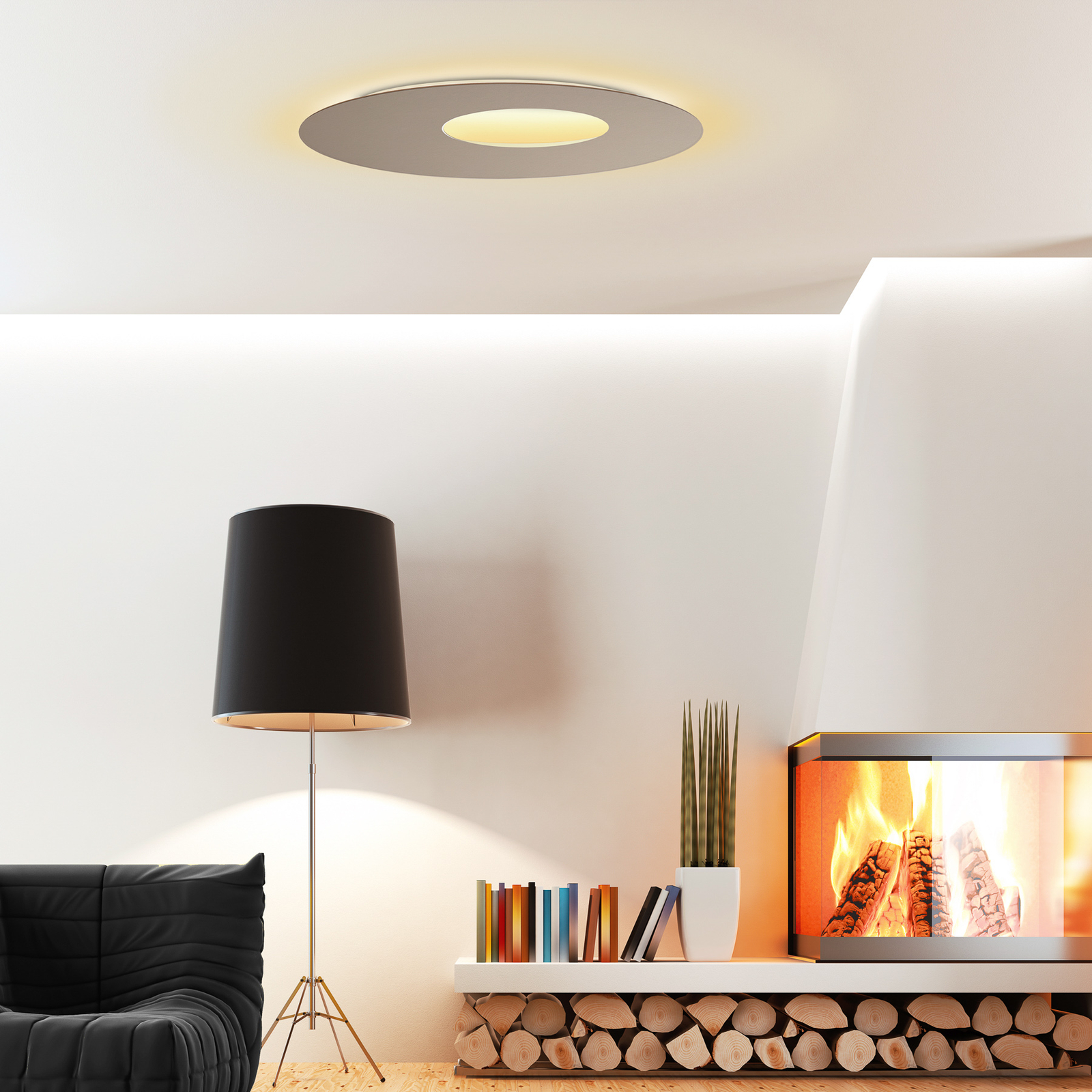 Escale Blade Open LED wall light taupe Ø 59 cm