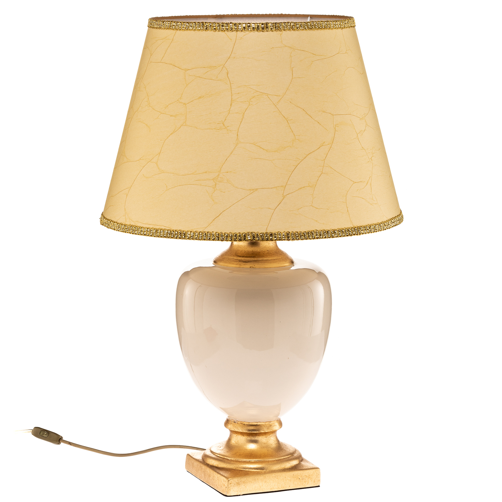 Lámpara de mesa Mozart en marfil/oro