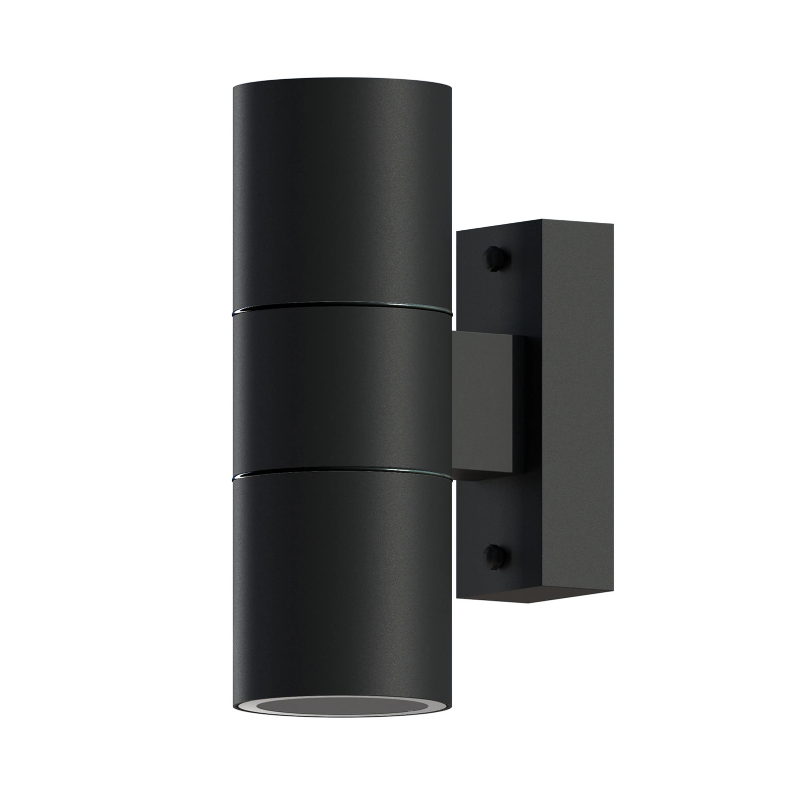 Calex utendørs vegglampe GU10 stål, opp/ned, 17 cm, svart