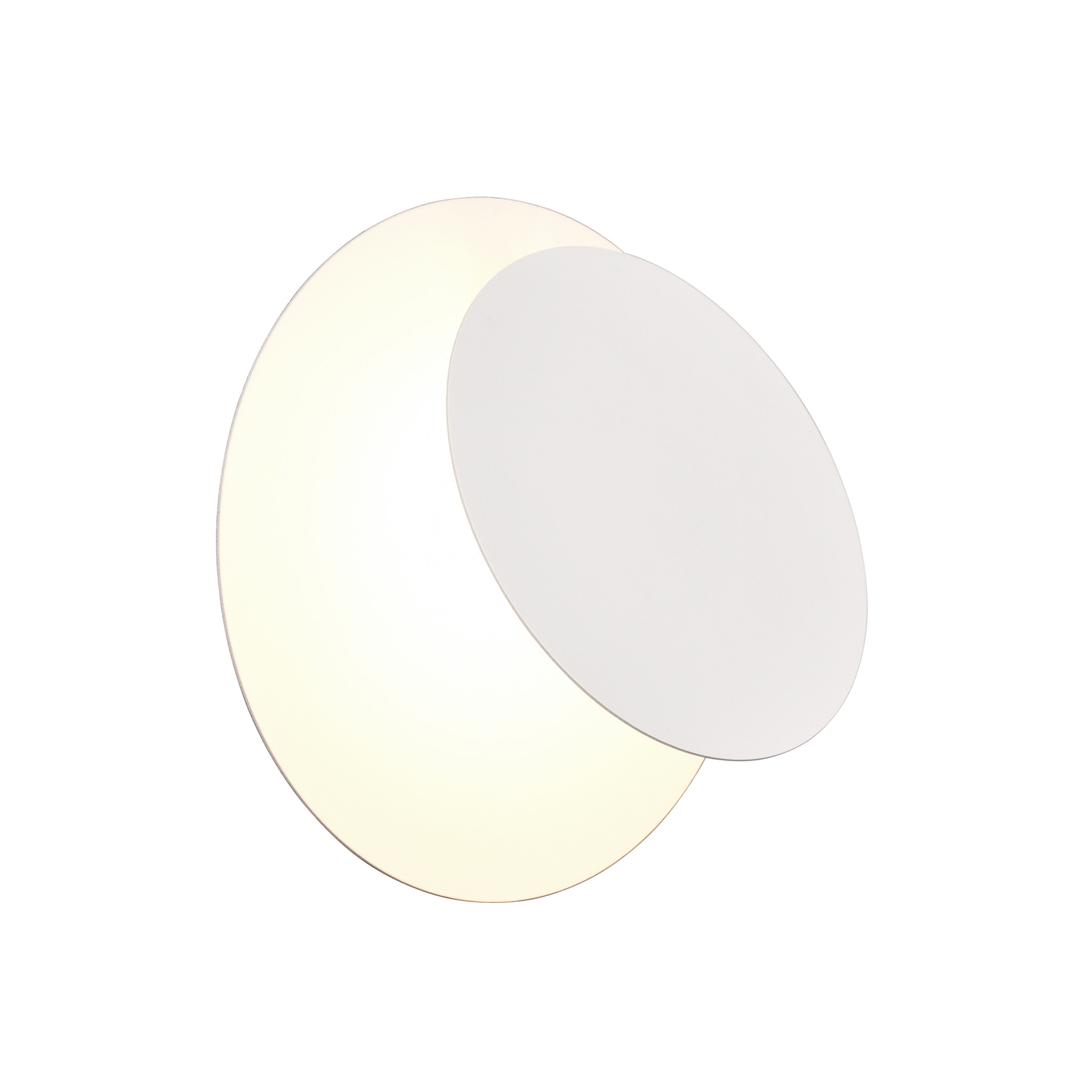 LED-vägglampa Mio, rund lins, matt vit, indirekt