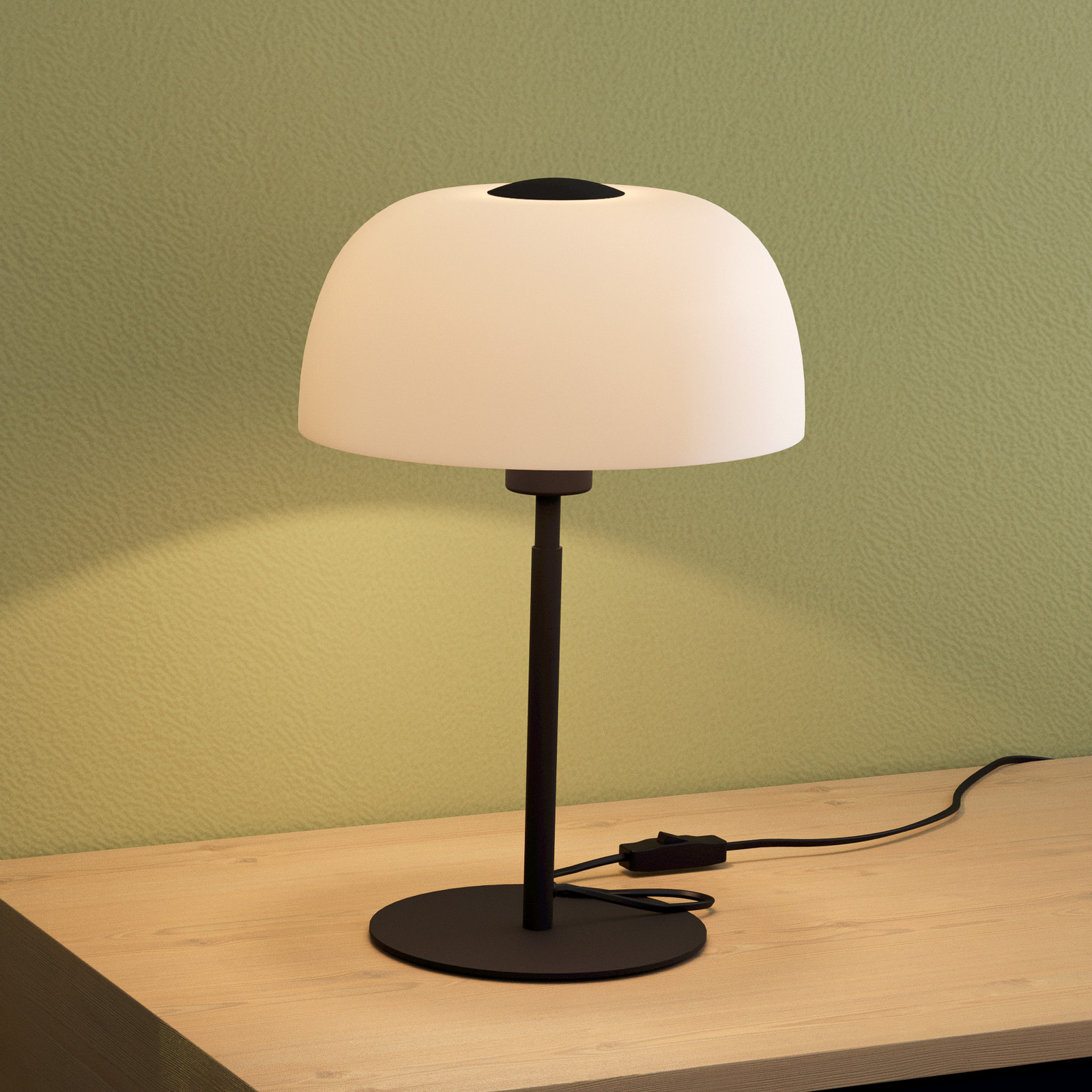 EGLO Solo 2 lampă de masă sticlă mată/negru - Camera de zi / sufragerie - modern - alb opal negru