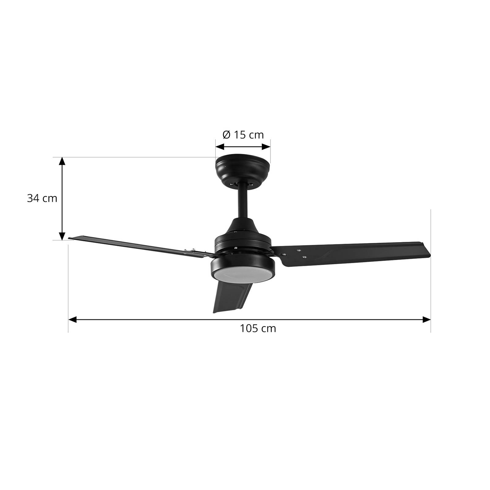 Wentylator sufitowy LED Aerallo, czarny, CCT, cichy