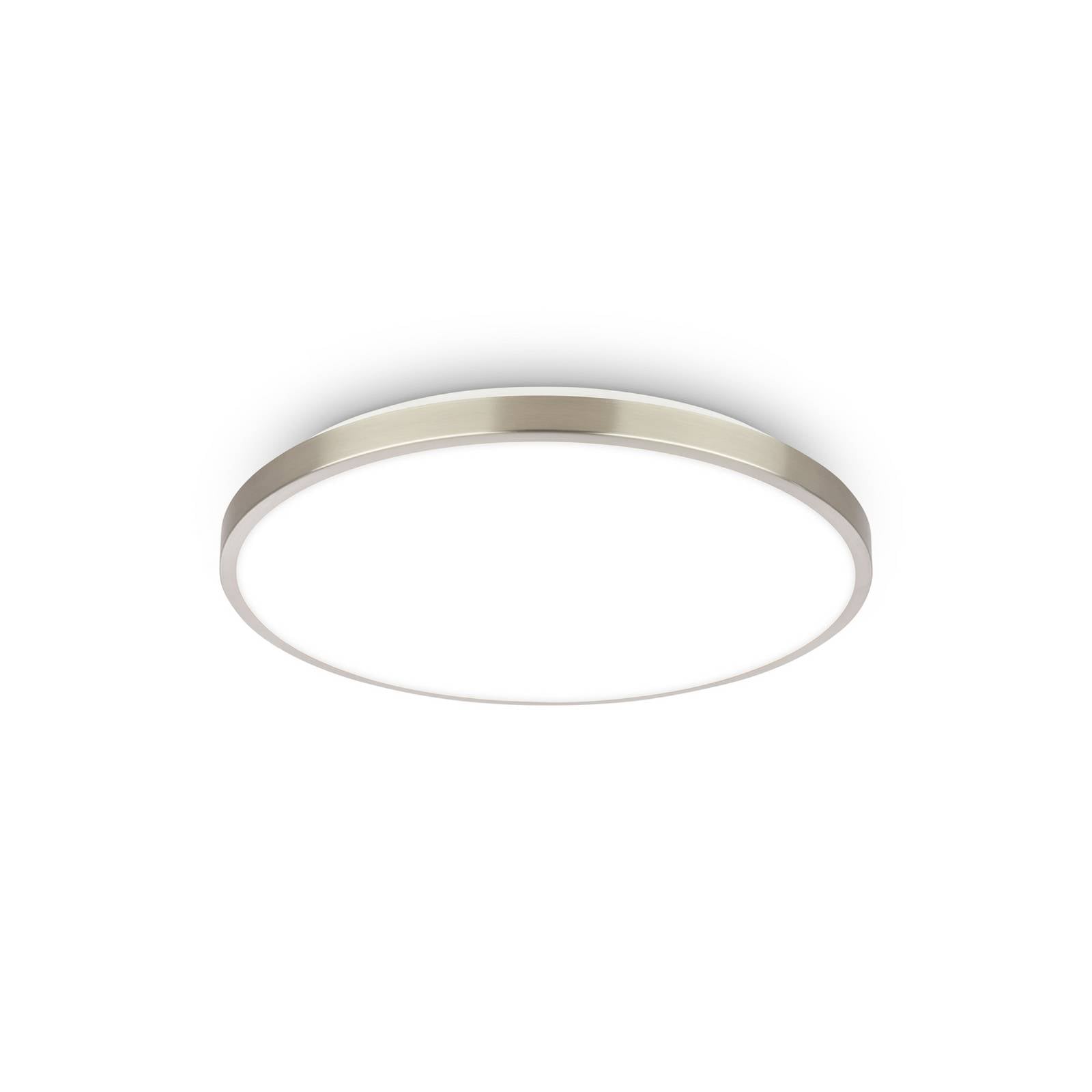 Briloner Plafonnier LED Kaida nickel mat, Ø 30 cm, classe d'efficacité énergétique A, 4