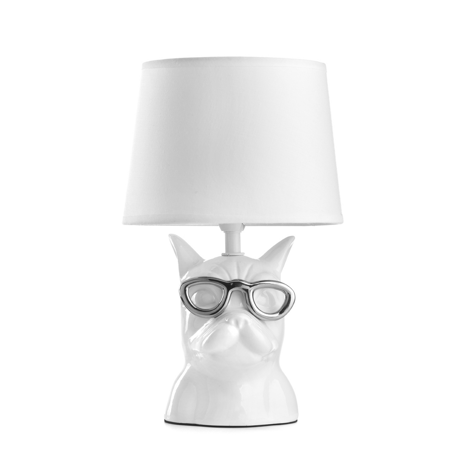 Stolní lampa Biagio, bílá, keramika, textil