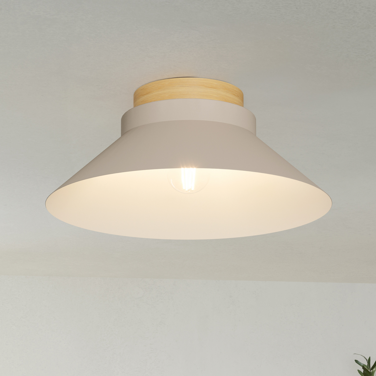 Moharras ceiling light, sand with wooden detail