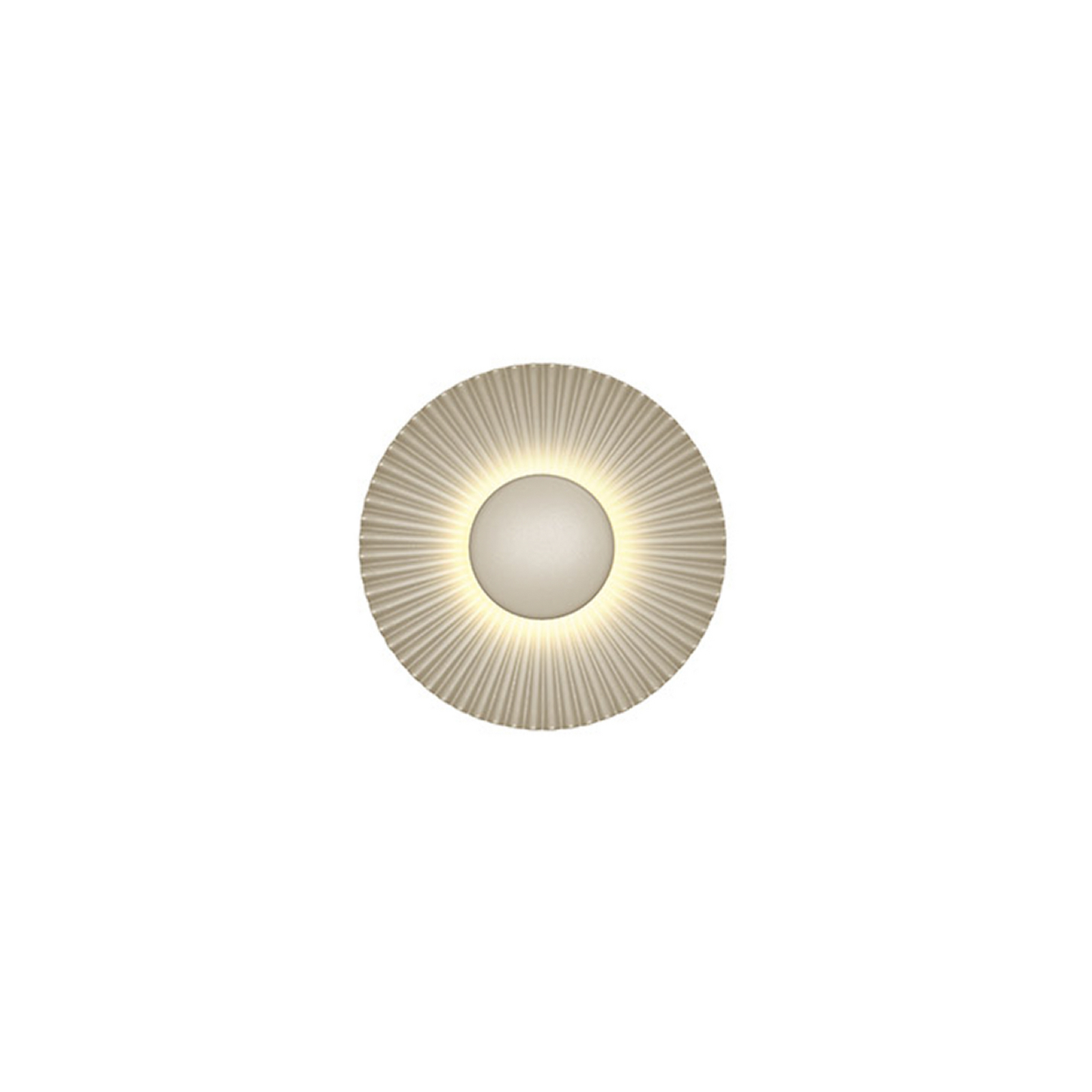 LED-vegglampe Shelley, sandfarget, Ø 16 cm, metall