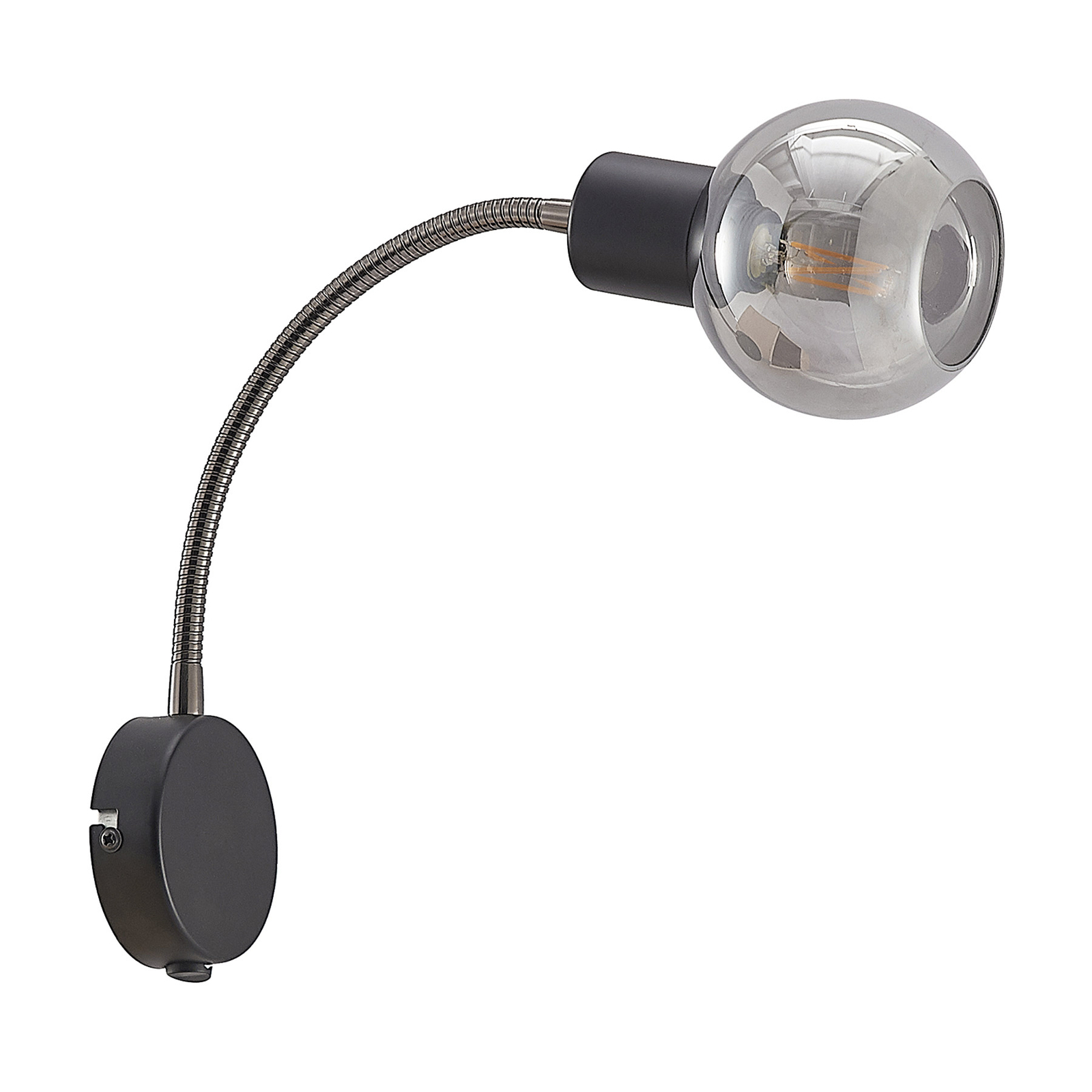 Lindby Lioma wandlamp met flexibele arm, zwart