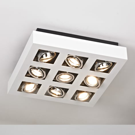 Klart lysende LED-taklampe Vince, 9 lys