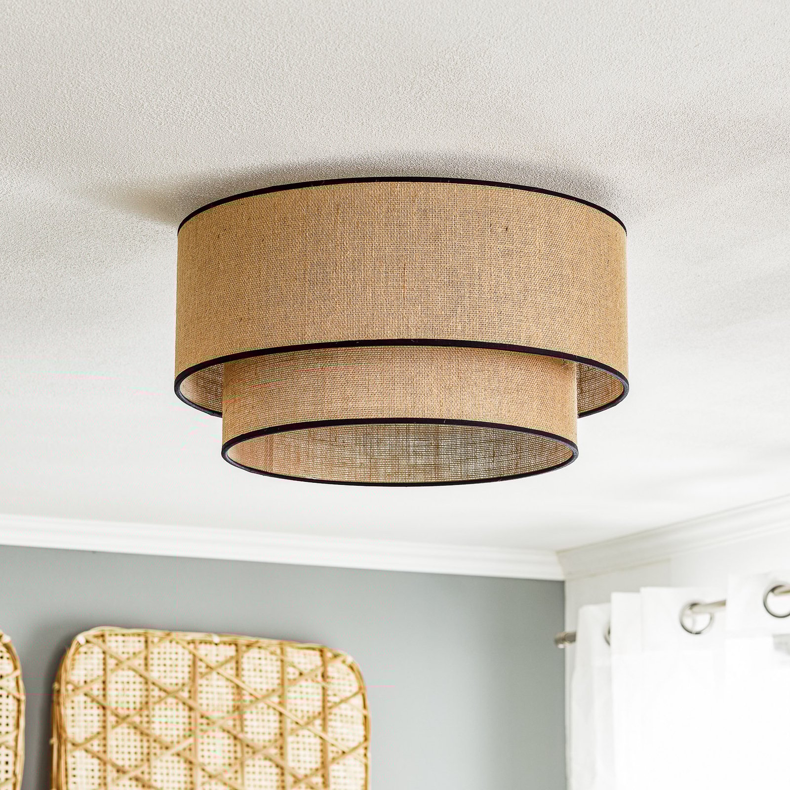 Boho Plafond Ø45 Jute/Svart- Euluna