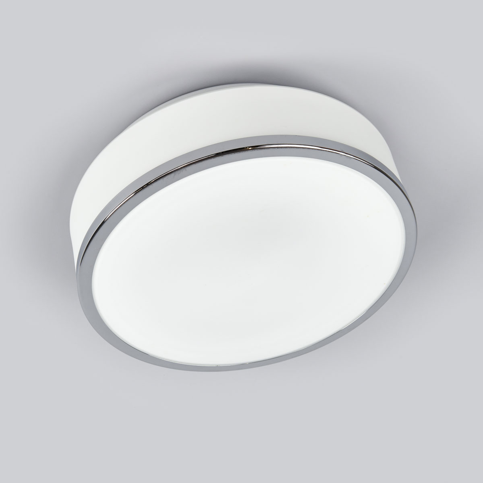 Deckenleuchte Flush IP44, silber satiniert