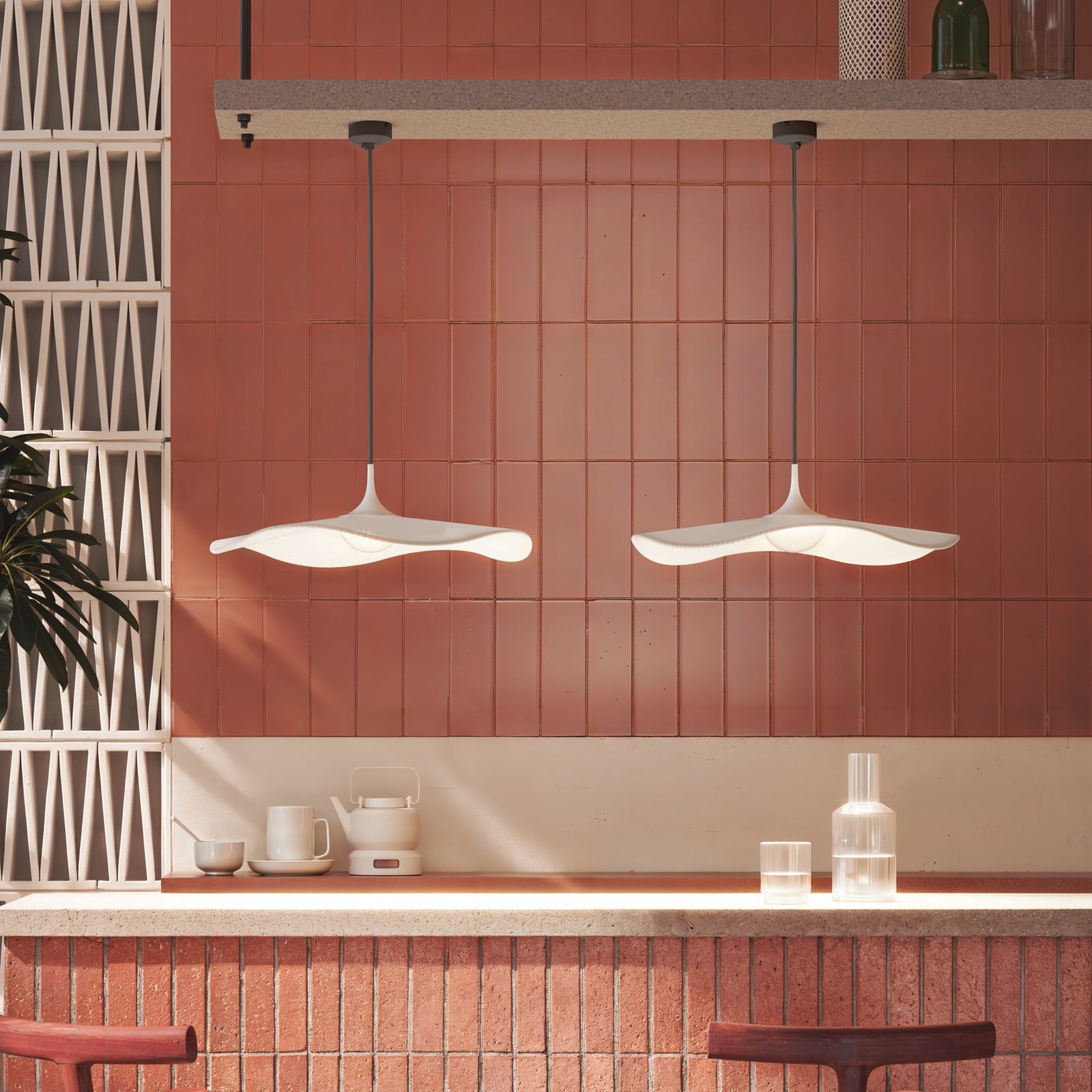 Żyrandol LED Bover „Mediterrània”, biały, Ø 52 cm, ściemniany Żyrandol LED Bover „Mediterrània”, biały, Ø 52 cm, ściemniany