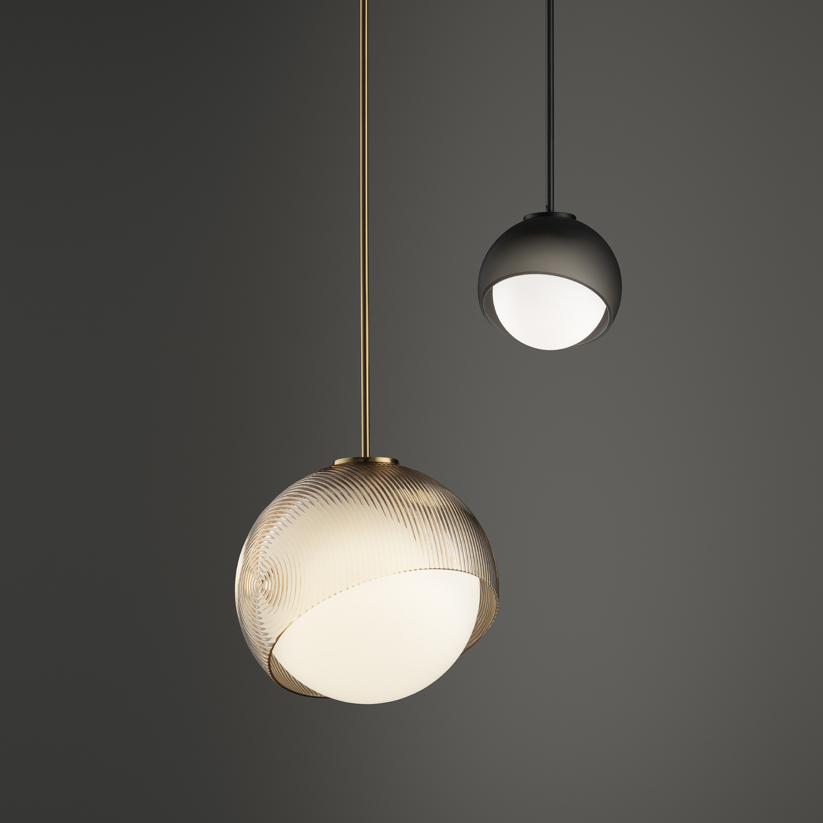 IDEAL LUX Bloom hanging light, Ø 17 cm, black, metal/glass IDEAL LUX Bloom hanging light, Ø 17 cm, black, metal/glass