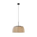 Bover LED hanglamp Tanit, Ø 61 cm, zwart/beige, stof