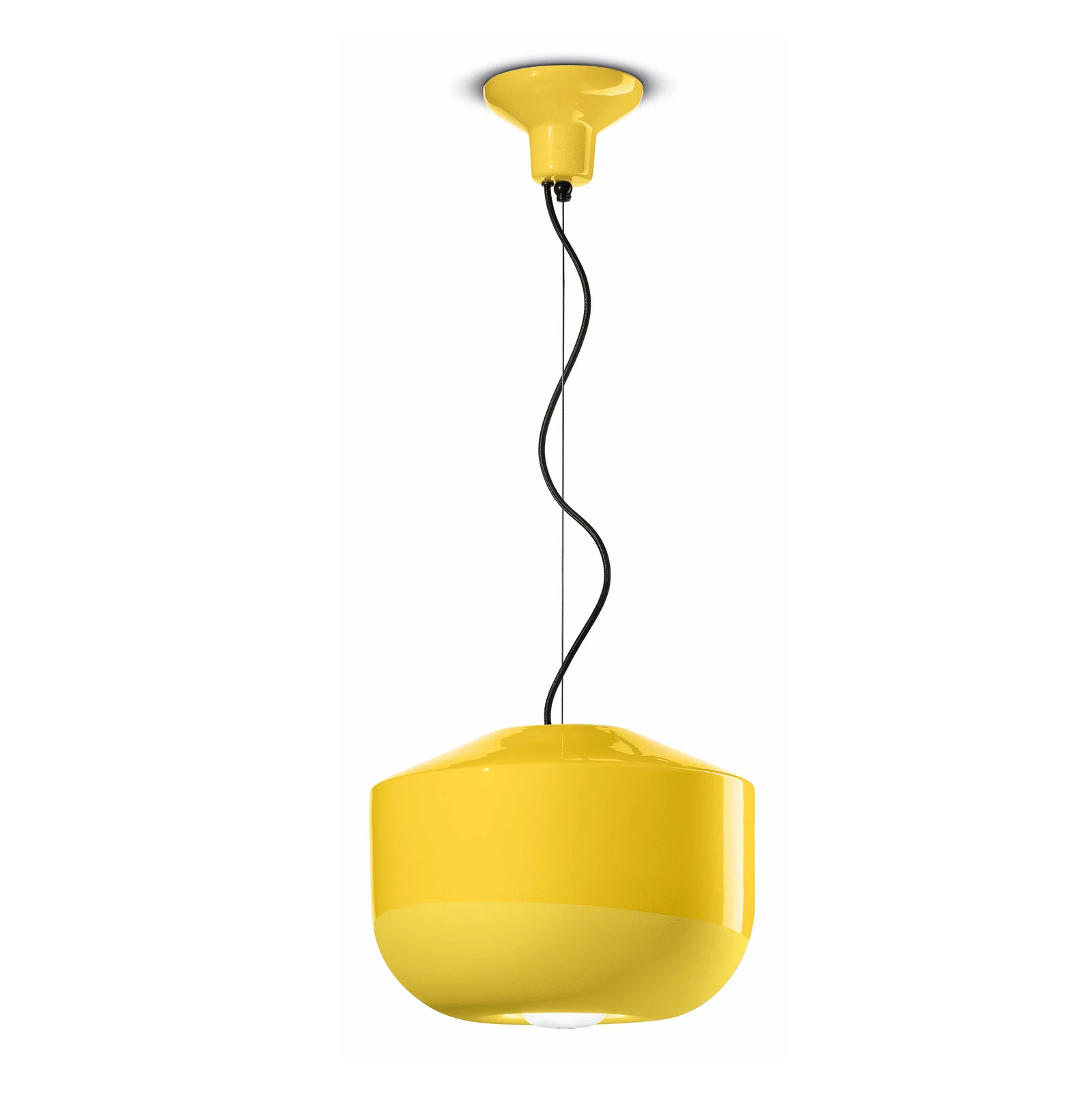 Sospensione Bellota di ceramica, Ø 35 cm, giallo