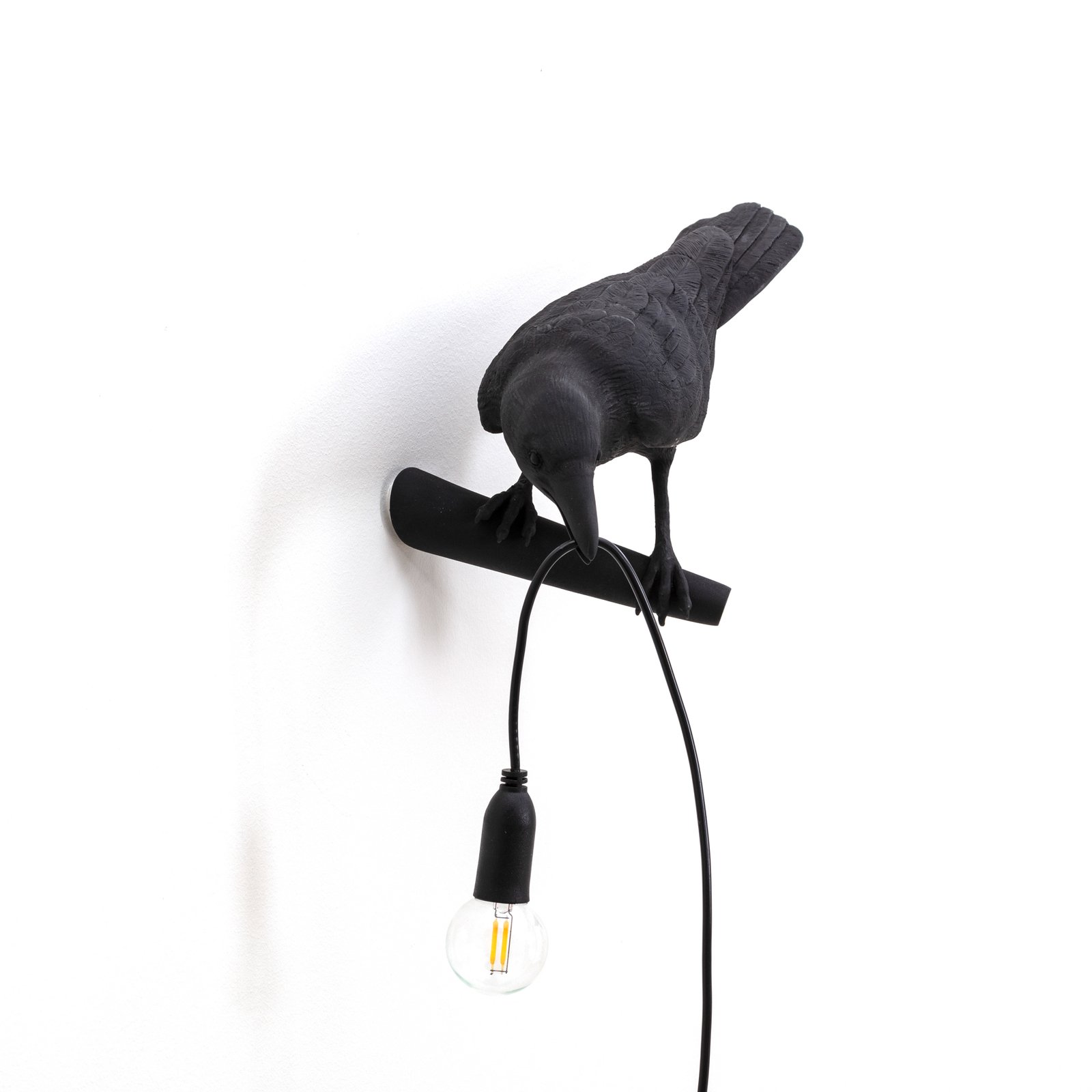 Bird Lamp Looking Left Wall Lamp Black - Seletti