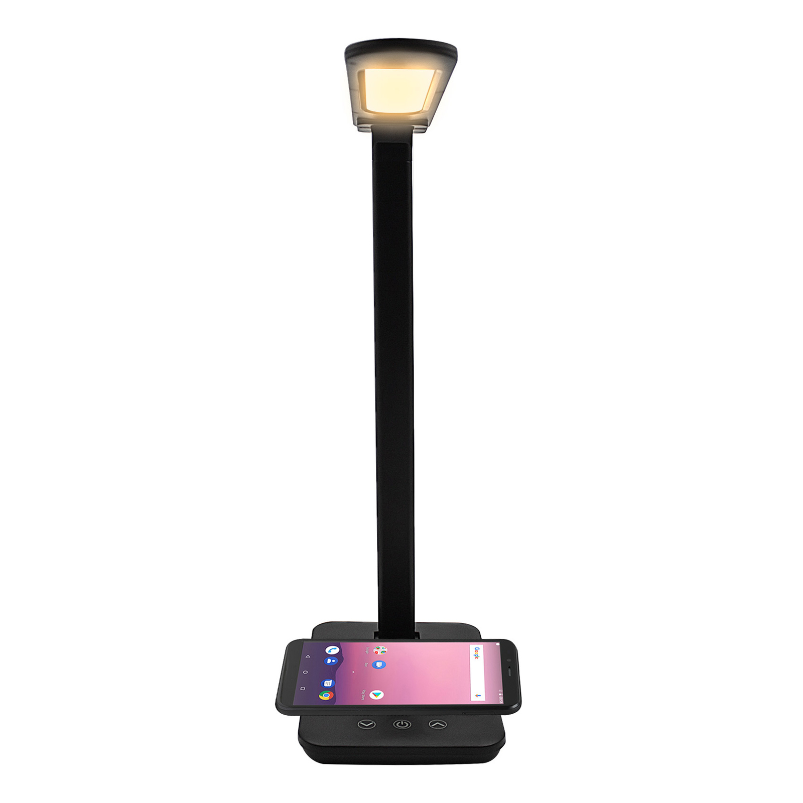 Denver LQI-105 LED настолна лампа, затъмняване, CCT, USB, QI