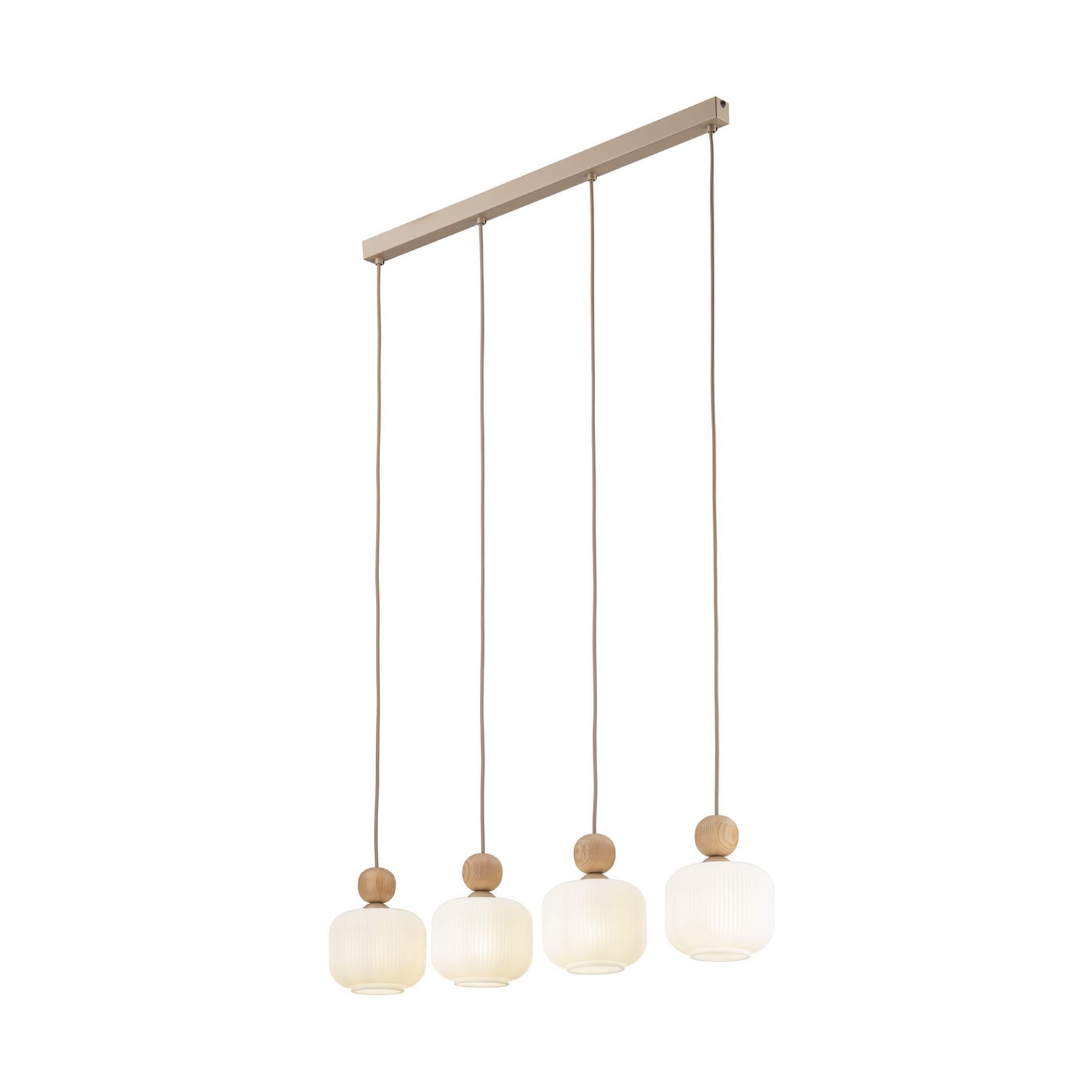 Obesna svetilka Ballo, 4-žarčasta, bež, steklo, dolžina 80 cm