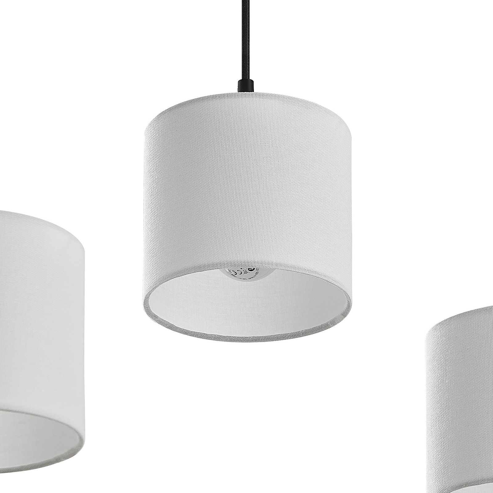 Lindby Vannis pendant light with fabric lampshades
