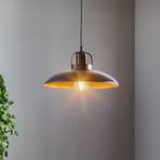 Hanglamp Felix, zwart/goud antiek, 1-lamp