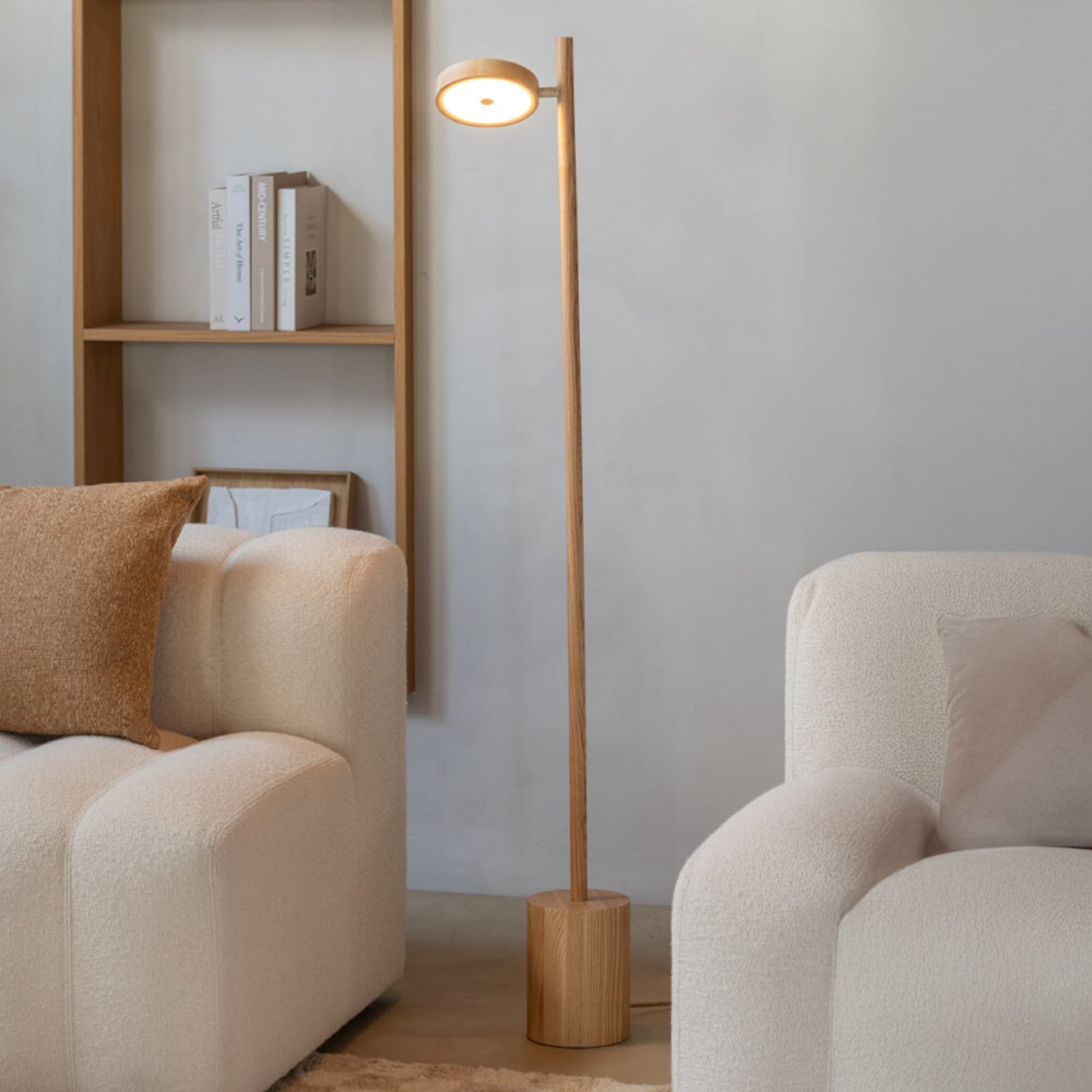 GOOD & MOJO LED-põrandalamp Okinawa, 1-flg. naturaalne, 146 cm, puit