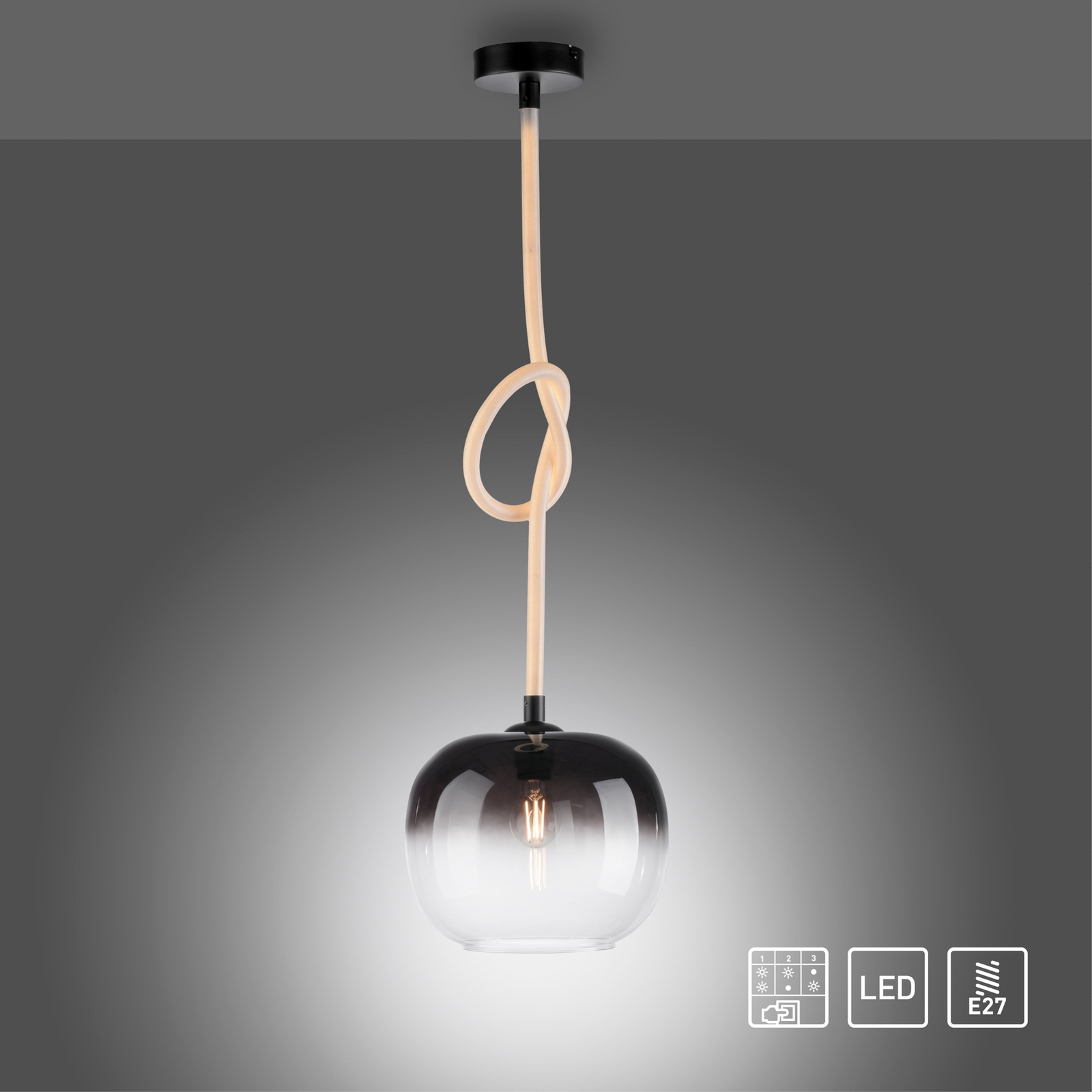 Hanglamp Luma van glas, 1-lamp