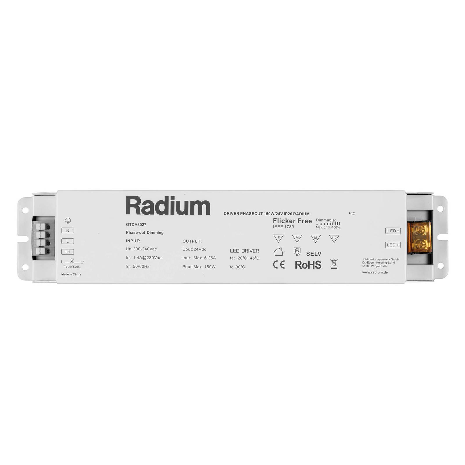 Alimentation LED Radium OTDA 24V-DC, 150 W