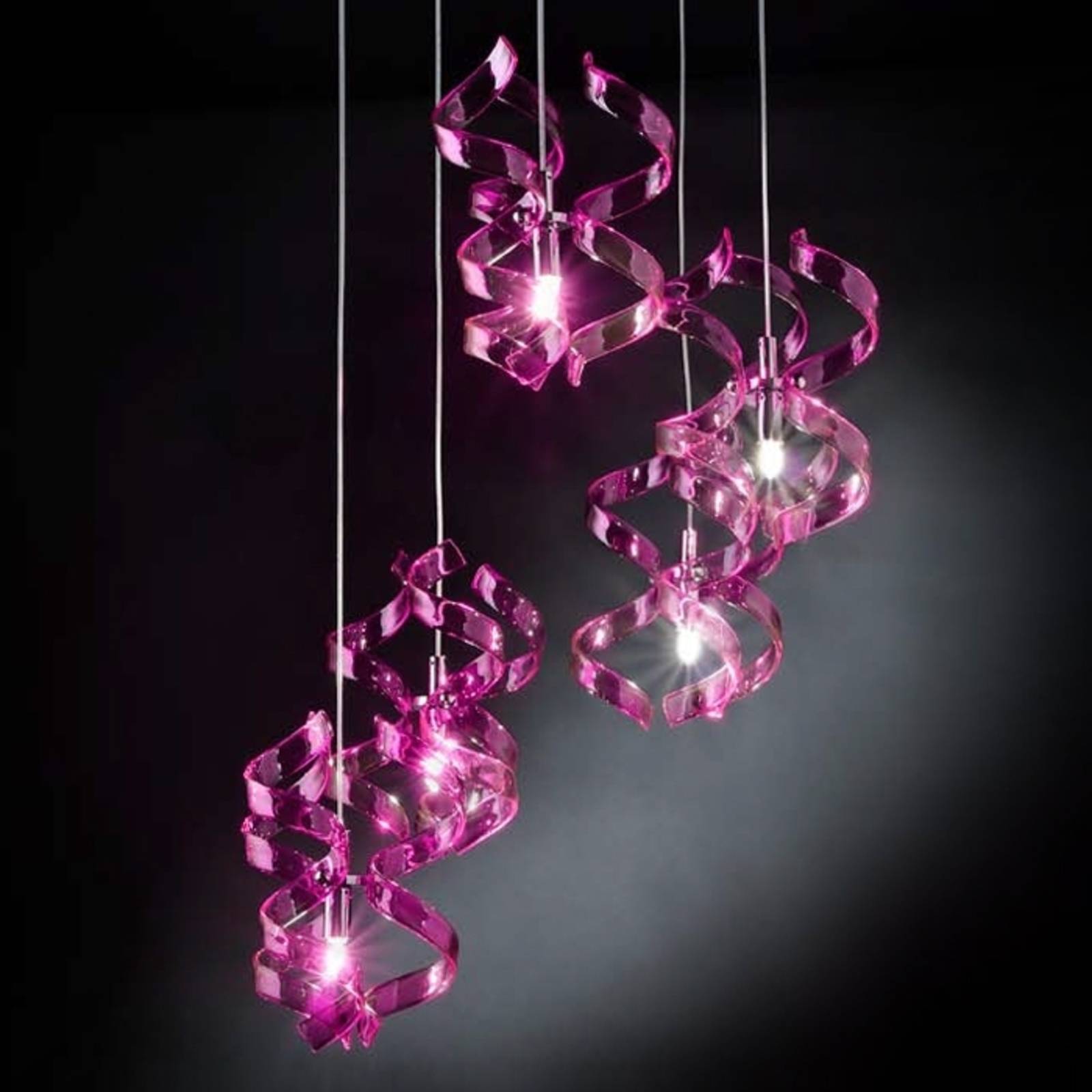 Hängeleuchte Magenta, 5-flammig
